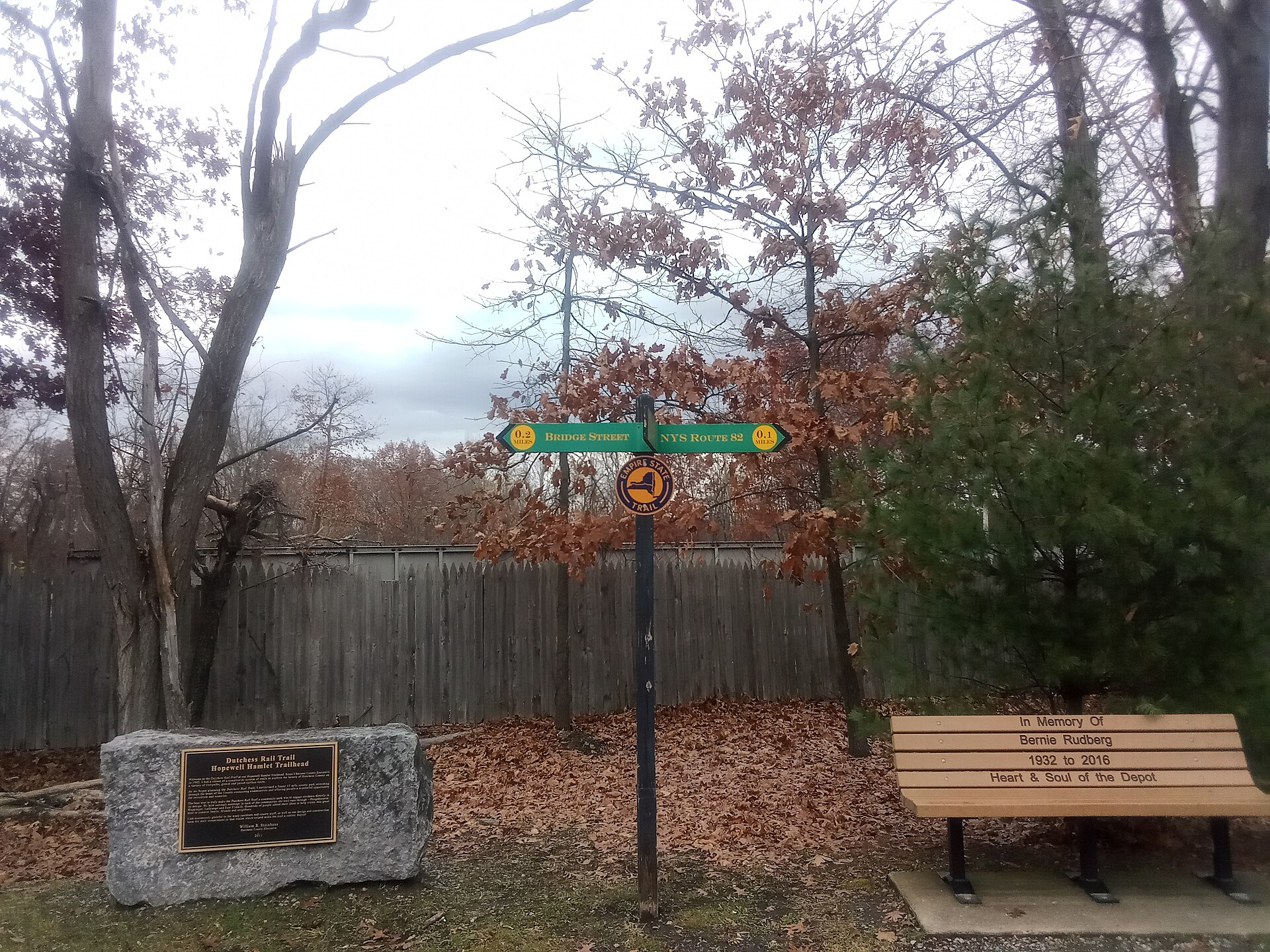 Rail trail wayfinding sign in Hopewell Junction