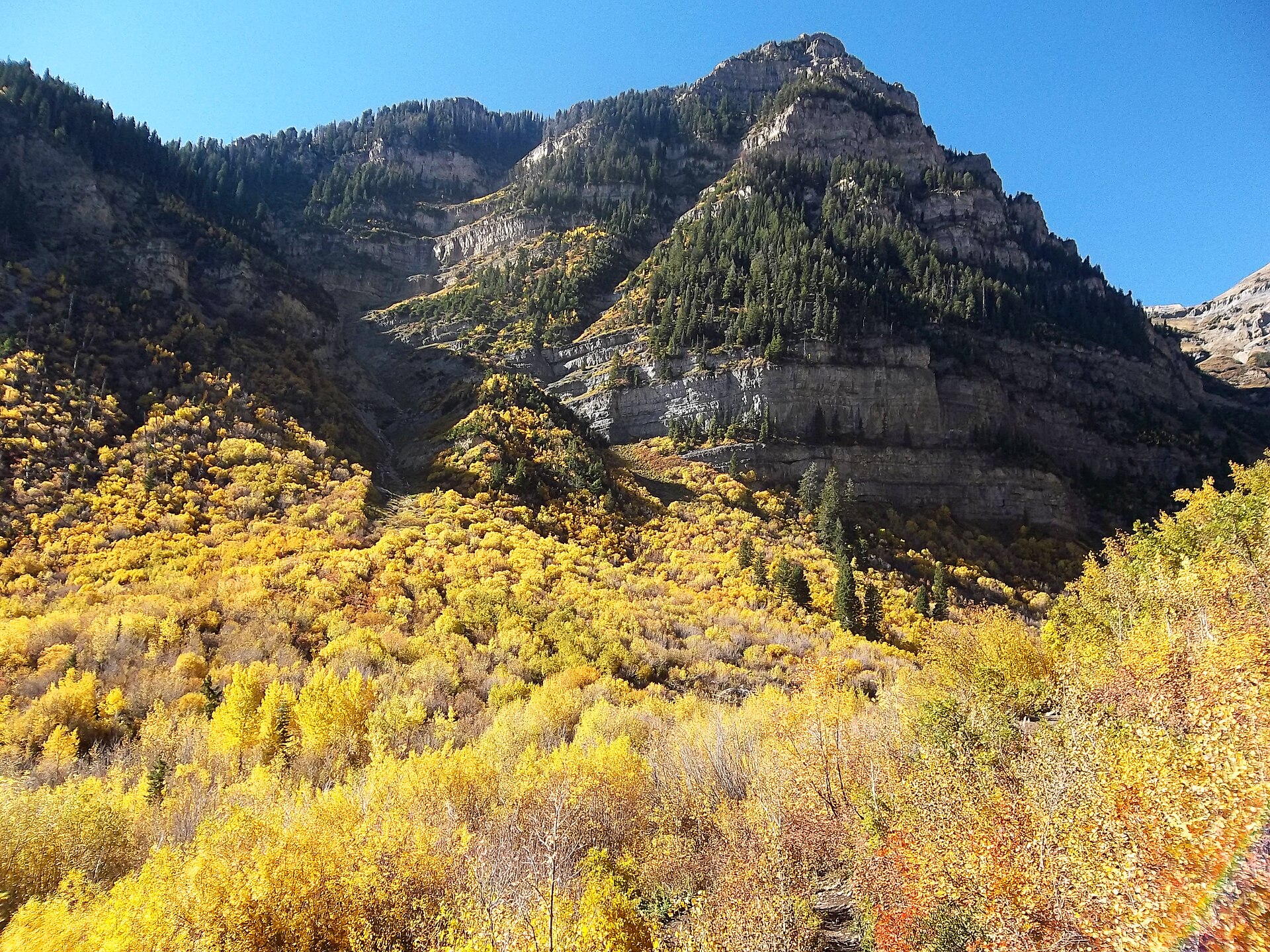 Hikers on the Mount Timpanogos Trail above Sundance