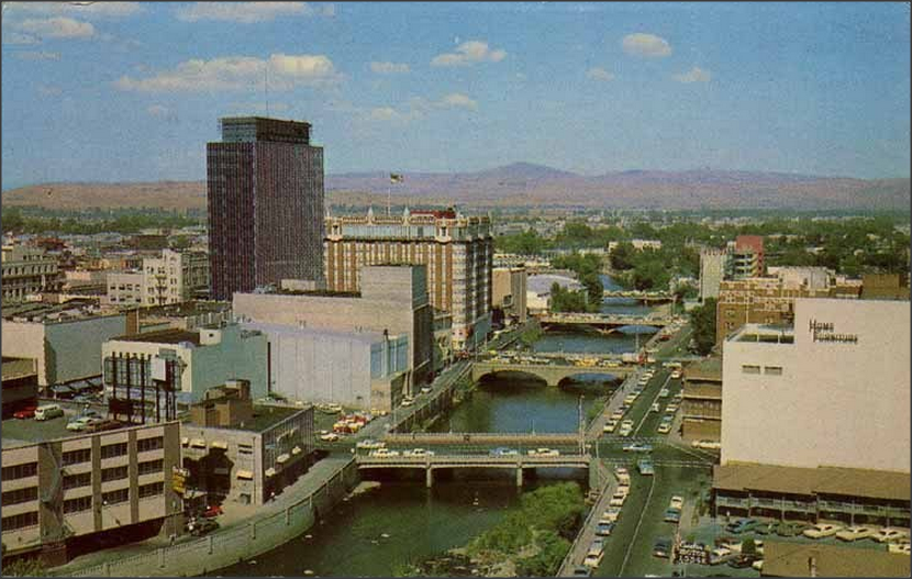 The Reno, Nevada, skyline in 1965.