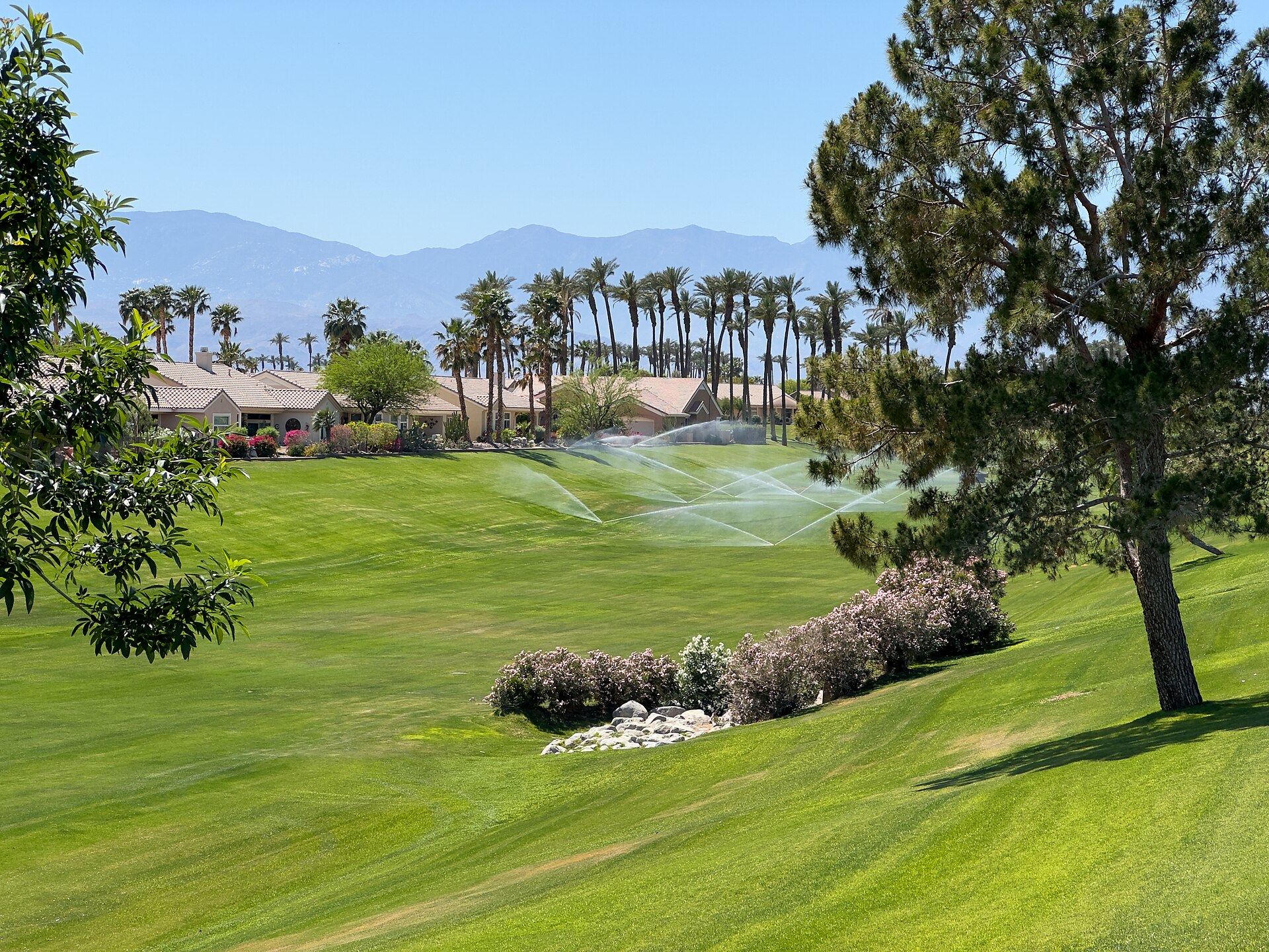 Golf course and homes in Desert Palms, California