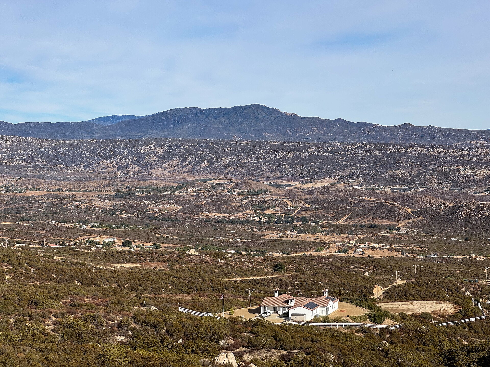 The community of Sage, California, with Cahuilla Mountain in the background.