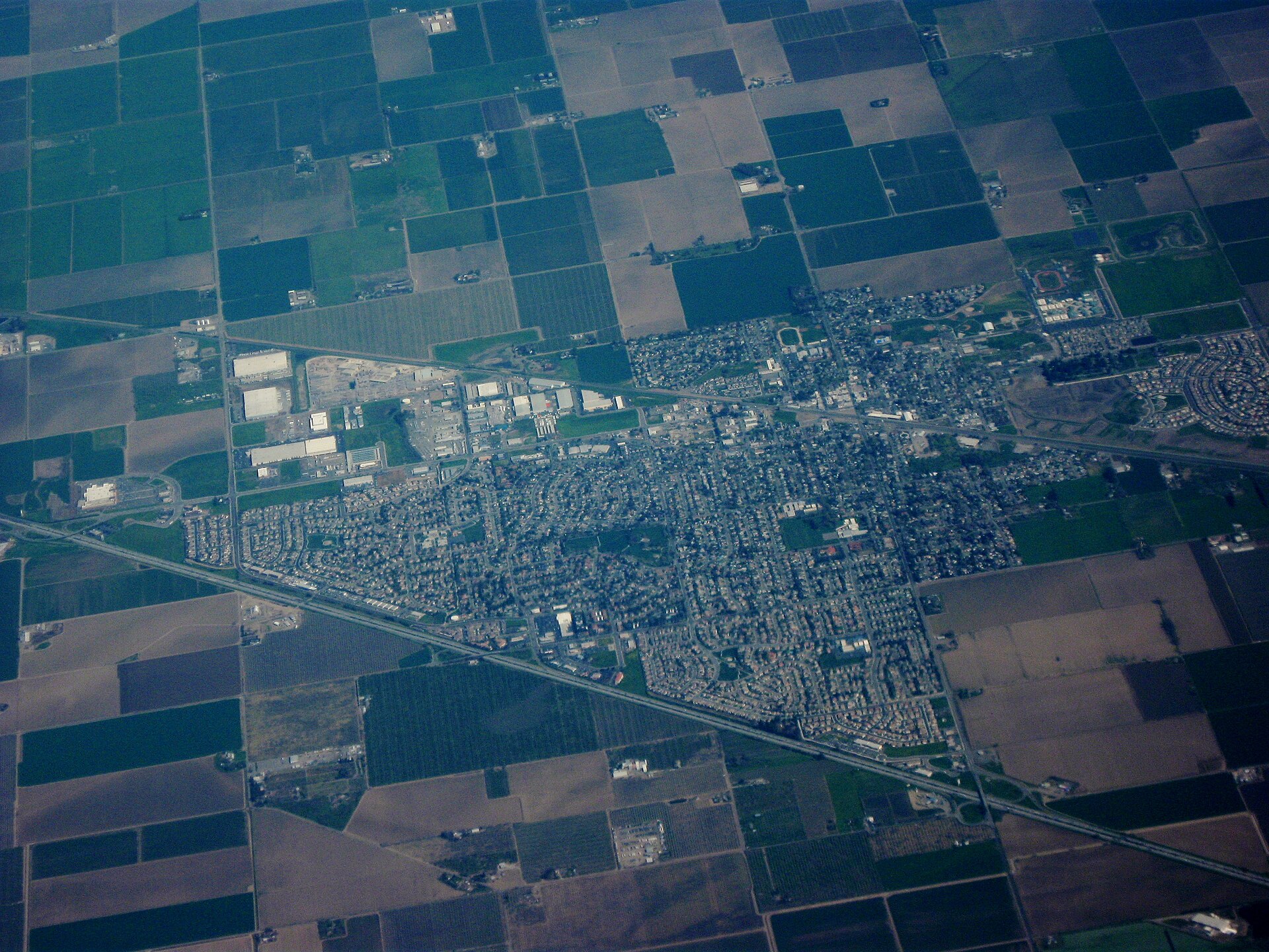 An aerial view of Dixon, California.