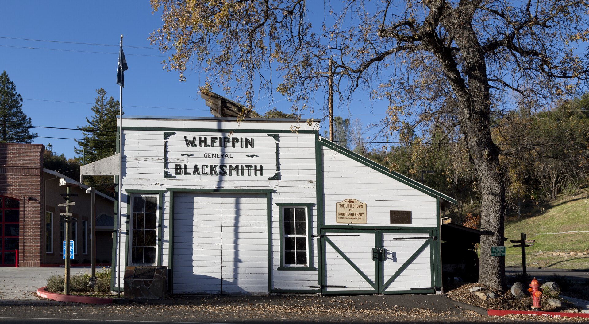 Historic blacksmith building in Rough and Ready California