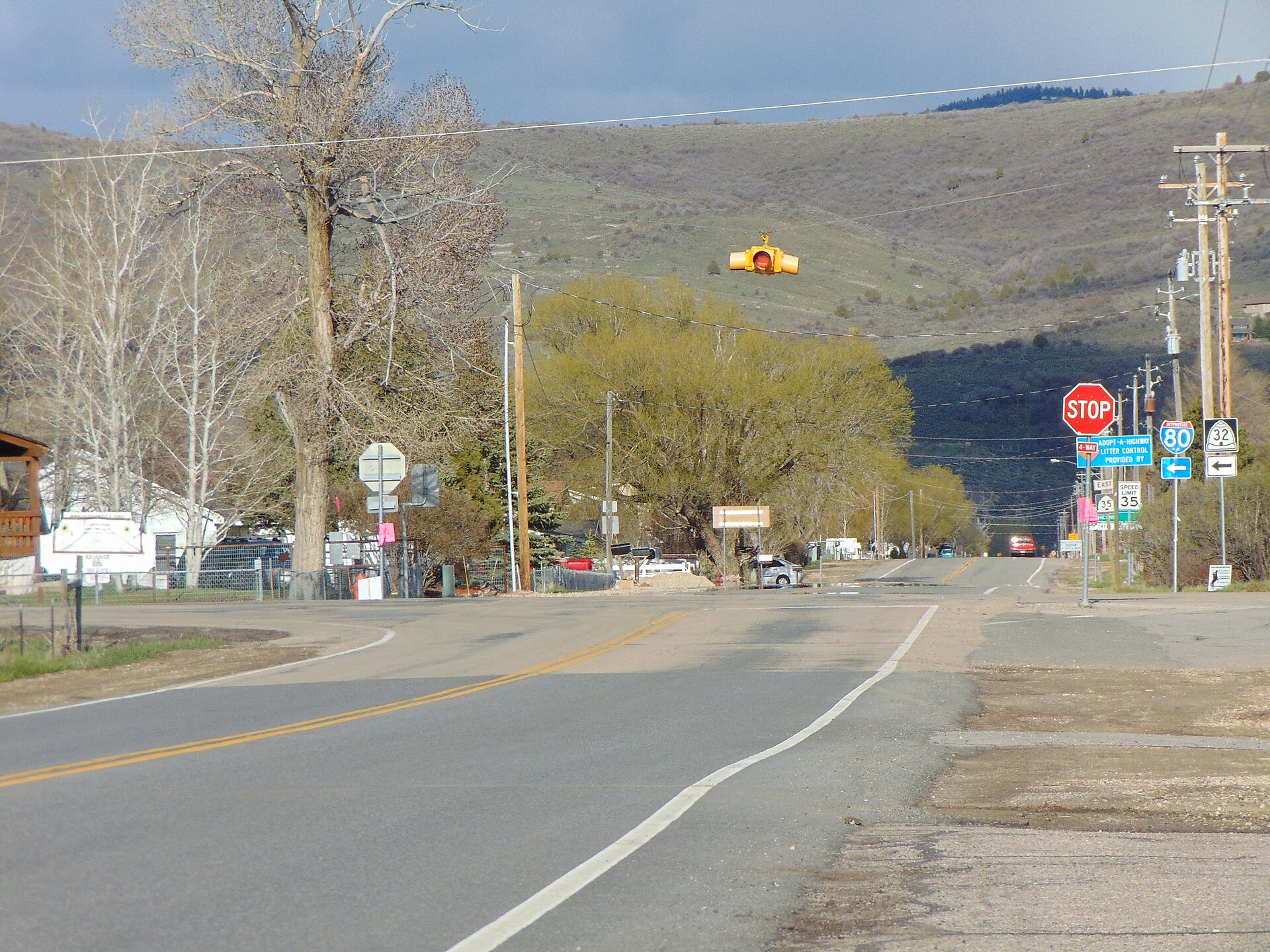 The junction of State Routes 32 and 35 in Francis, Utah.