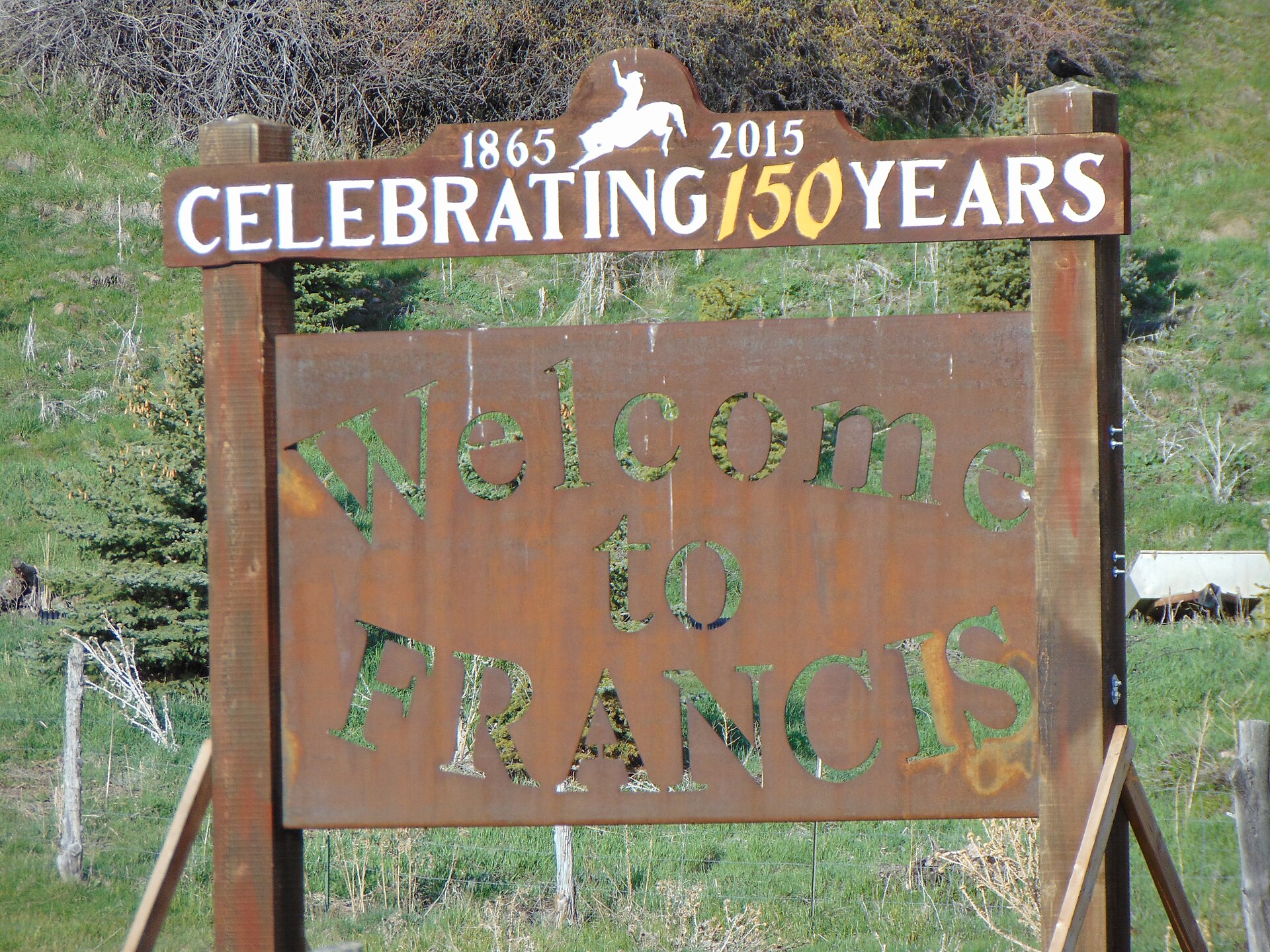 The welcome sign in Francis, Utah.