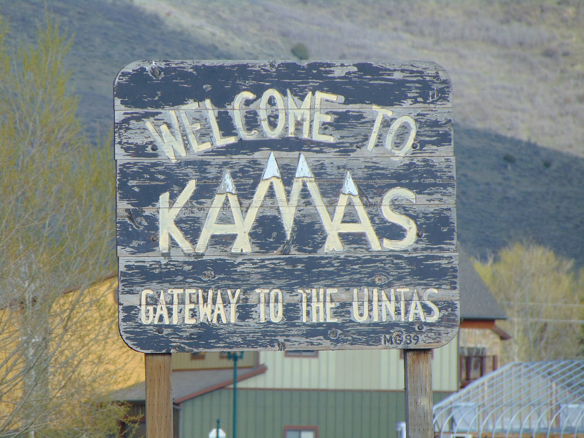 Welcome to Kamas sign, gateway to the Uintas, Utah
