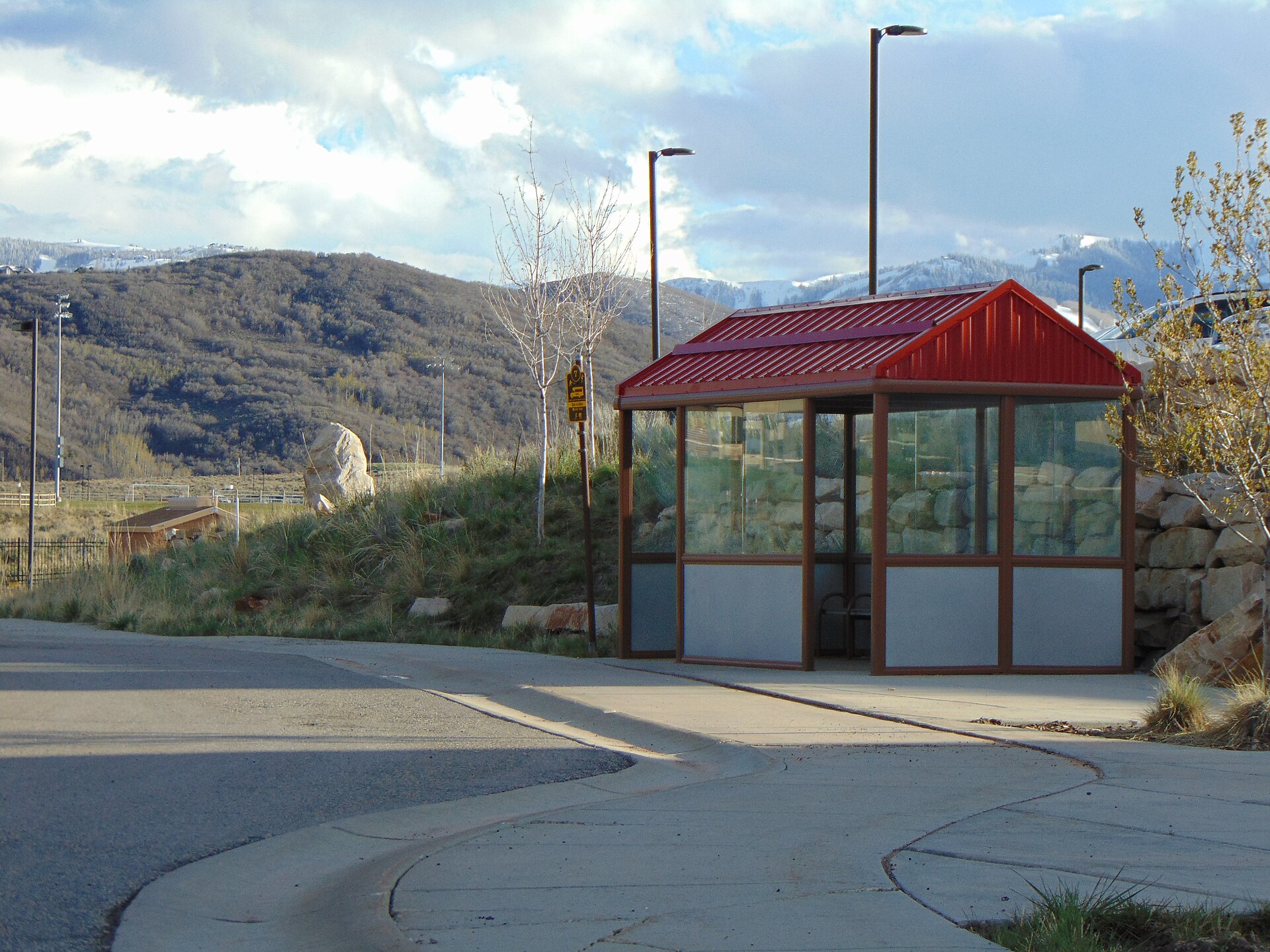 Park City Transit bus shelter serving the Silver Summit area