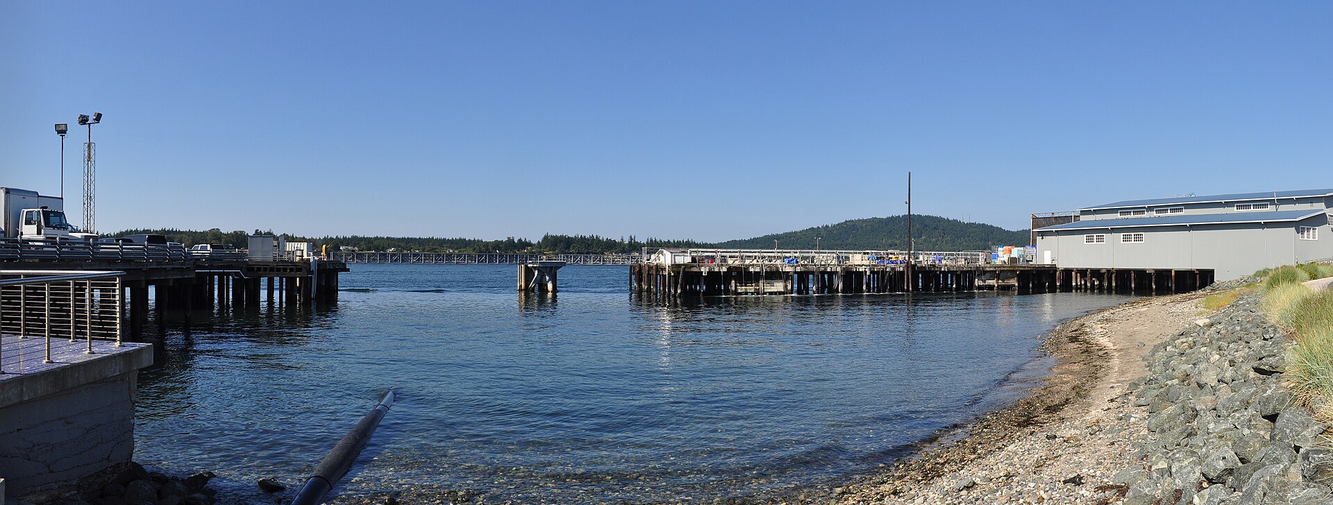 Panoramic view from Railroad Avenue Beach in Anacortes, Washington