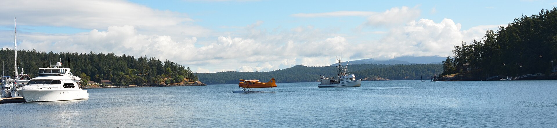 Boats in the harbor at Friday Harbor, Washington, on San Juan Island