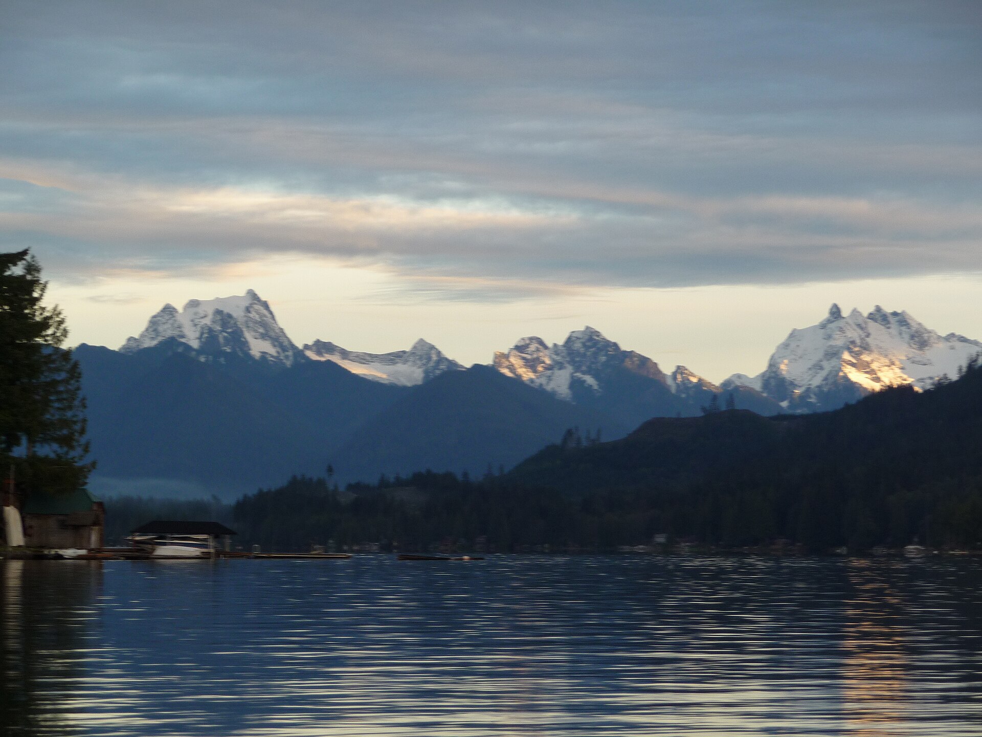Lake Cavanaugh with White Horse Mountain rising behind it in the Cascades, Washington