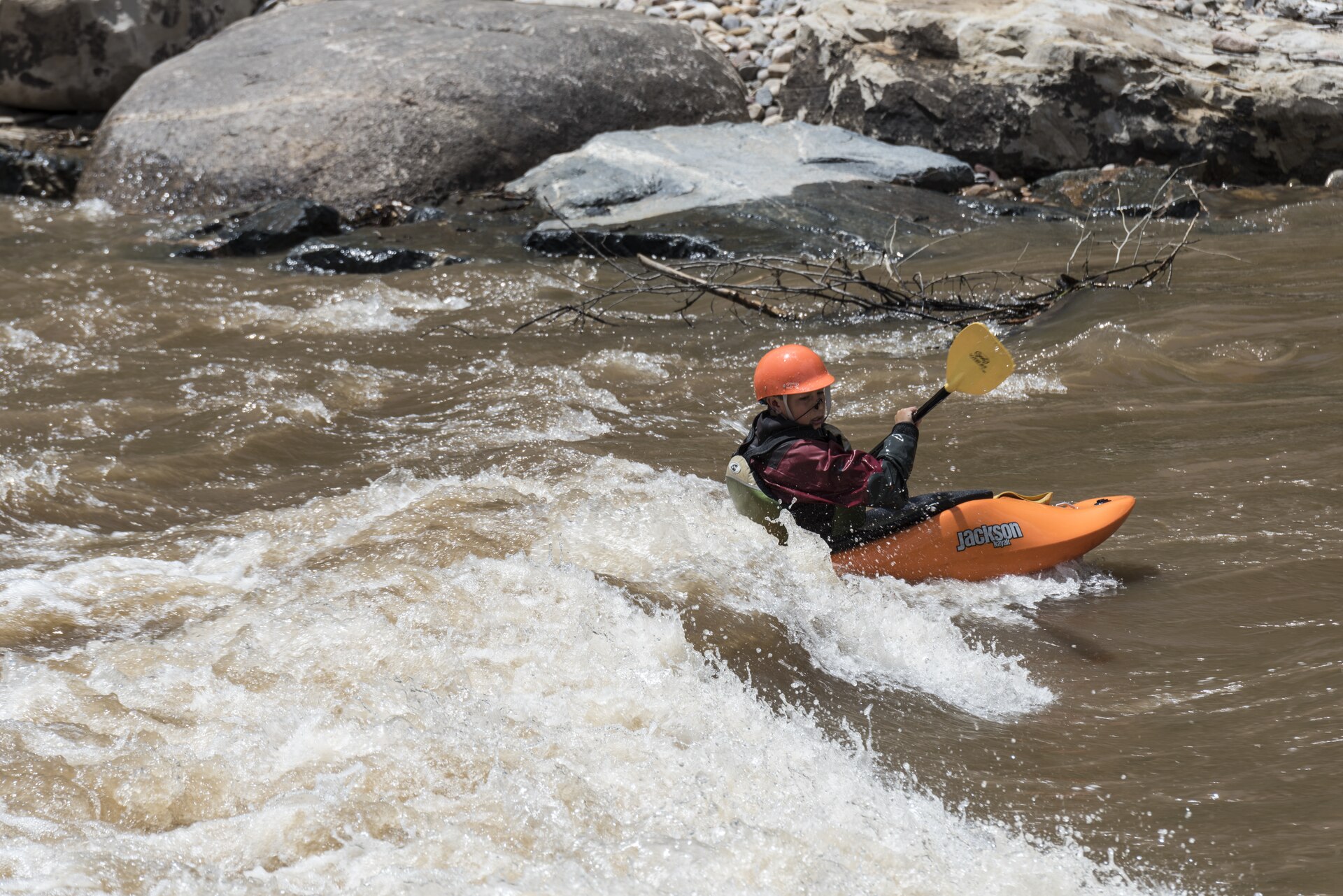 Kayaker on the Animas River near Durango