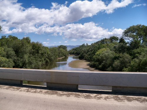 View of the Pajaro River from Thurwachter Bridge near Pajaro Dunes