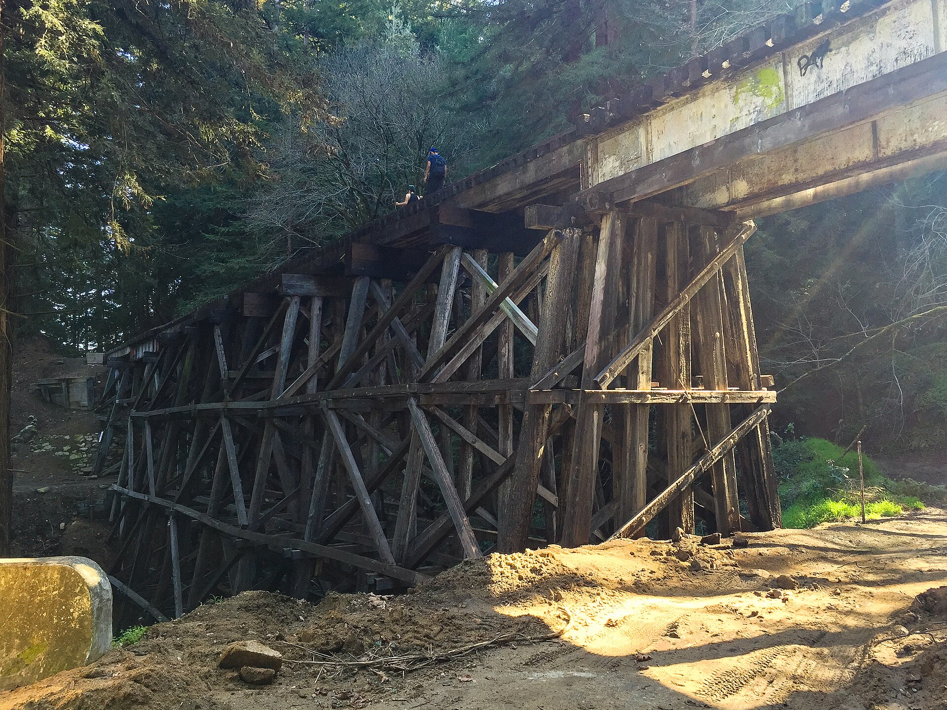 Historic railroad trestle over the San Lorenzo River near Pasatiempo