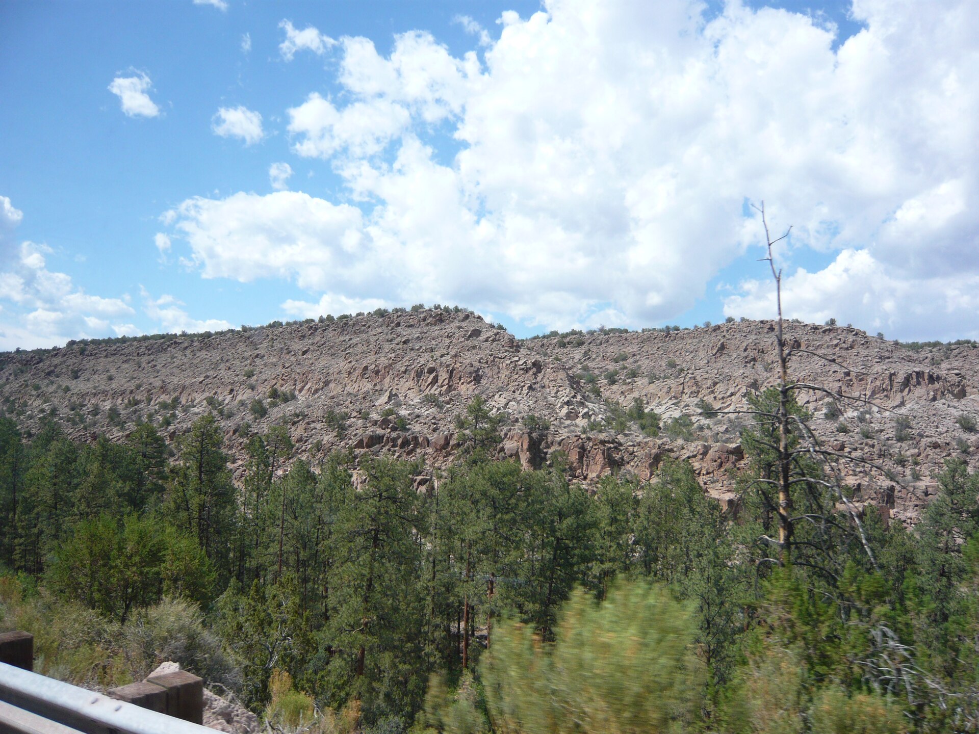 The white rock formation above State Route 4 in White Rock, New Mexico.