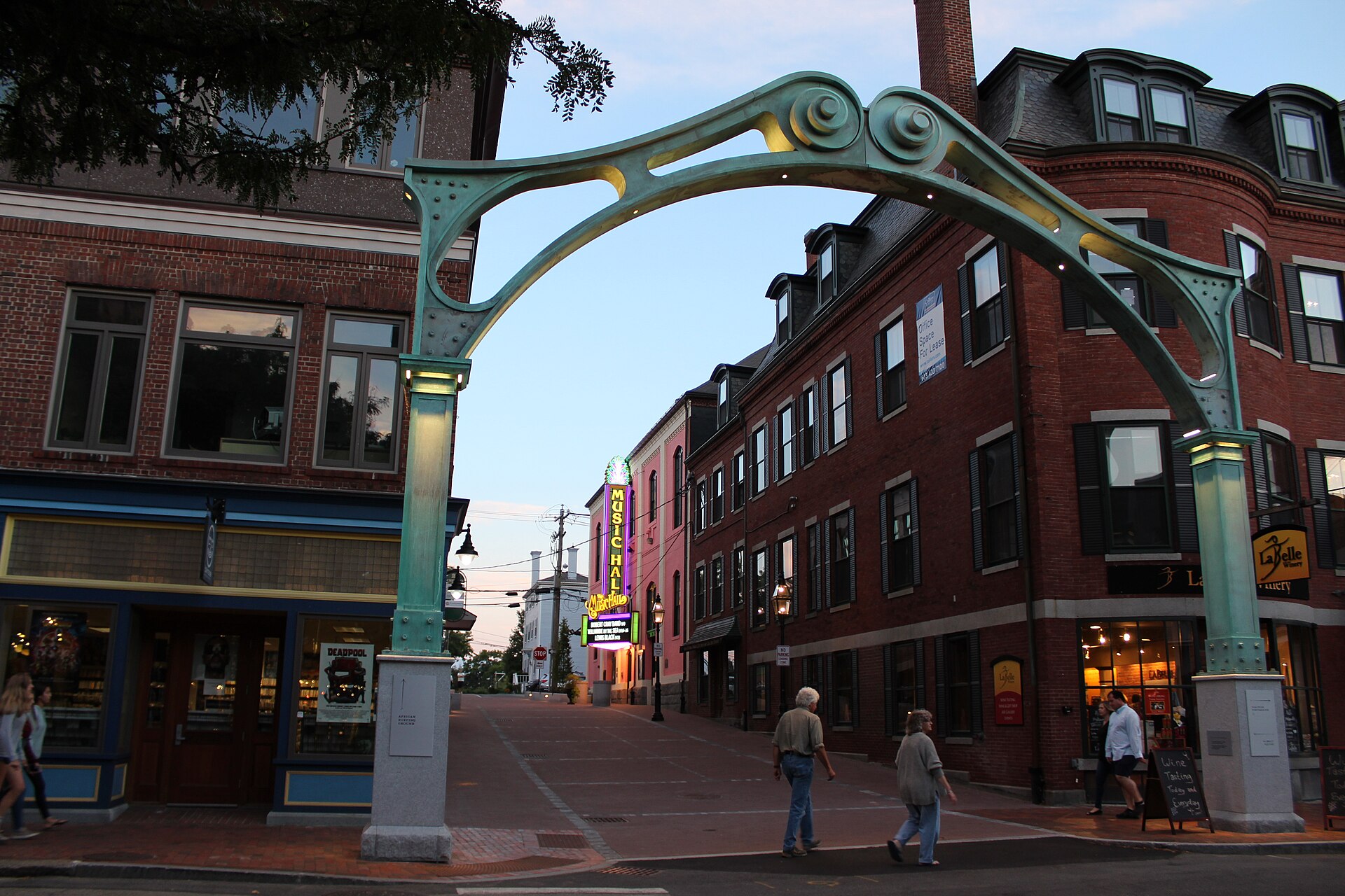 The Market Street archway in downtown Portsmouth, New Hampshire