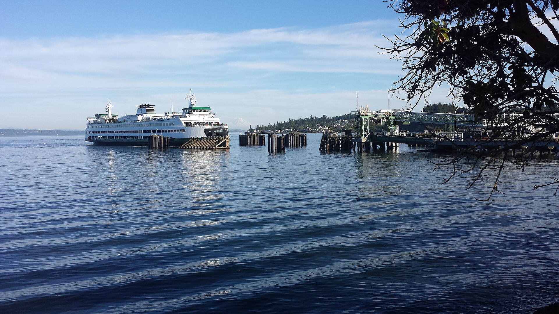 A ferry arriving in Kingston, Washington