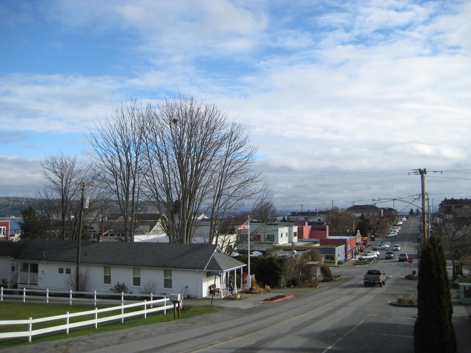 Downtown Langley, Washington, with shops along the main street