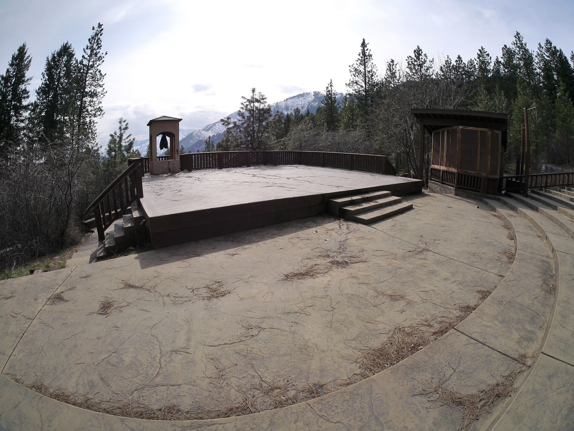 The stone outdoor theater stage at Leavenworth Ski Hill, Washington.