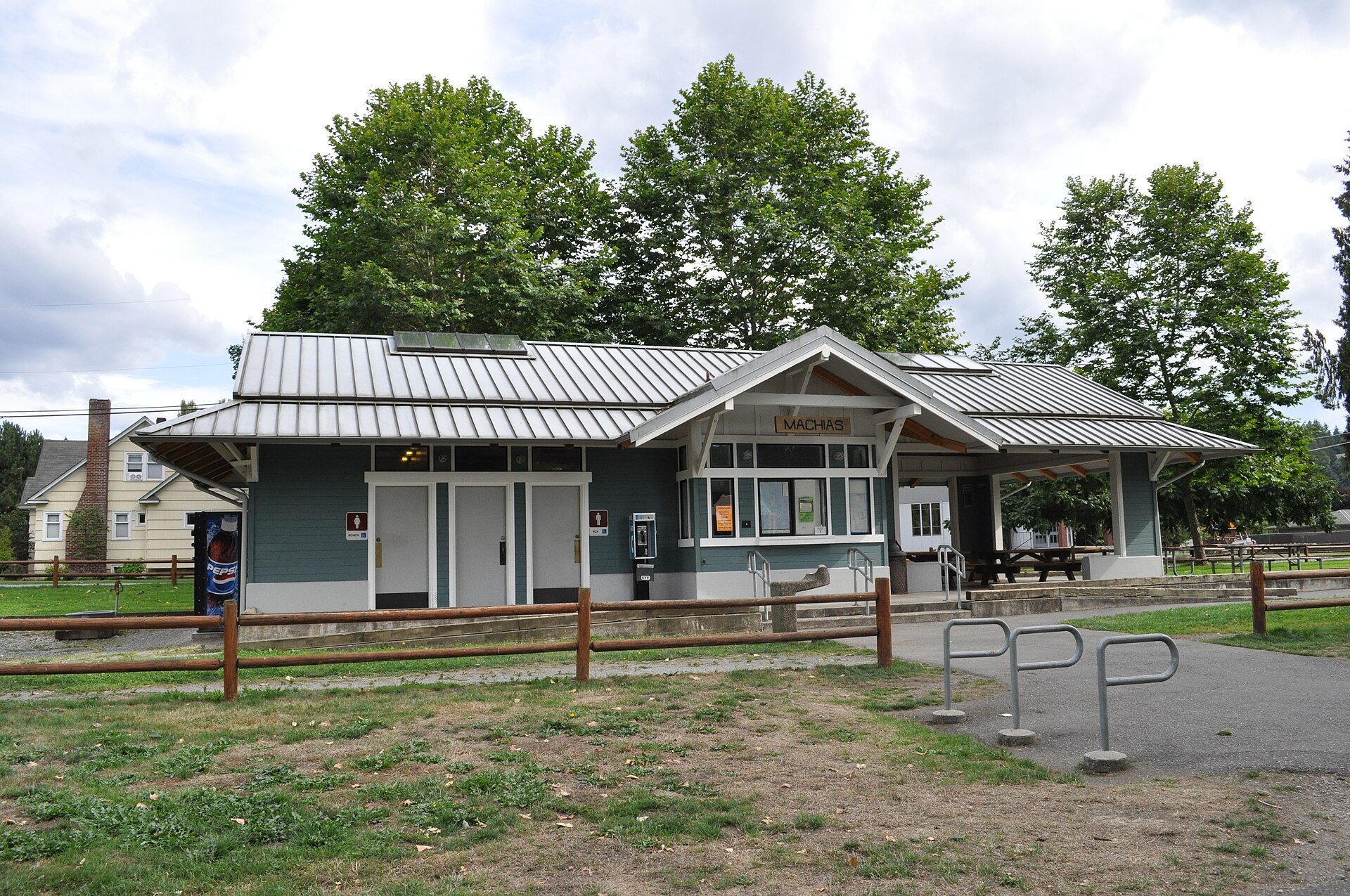 Machias Station trailhead building on the Centennial Trail