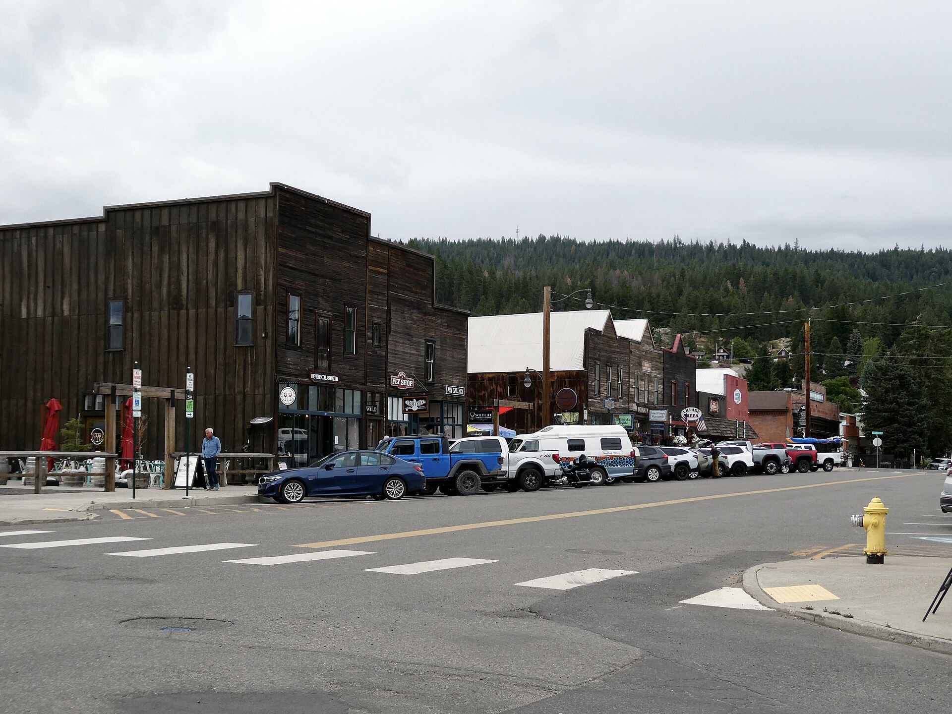 Historic storefronts along downtown Roslyn's main street