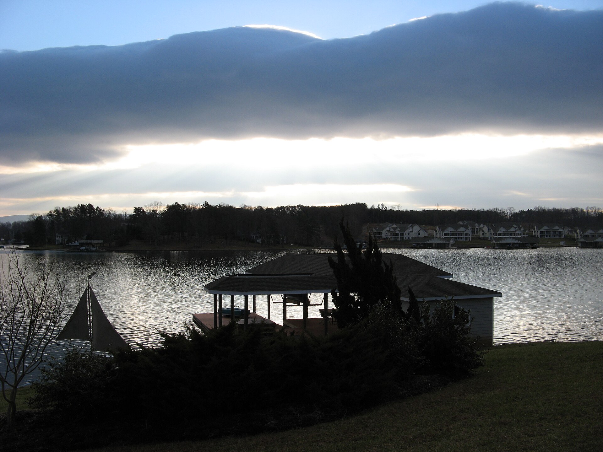 Boats and open water on Smith Mountain Lake.