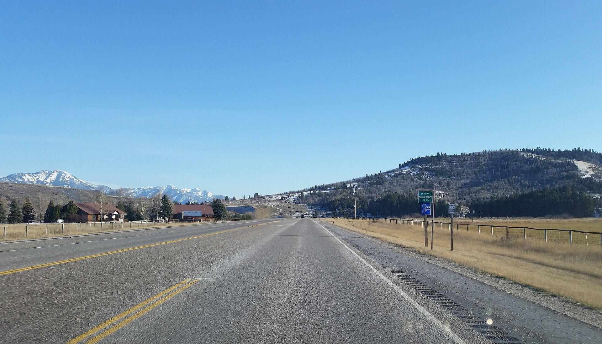 Road through Swan Valley Idaho