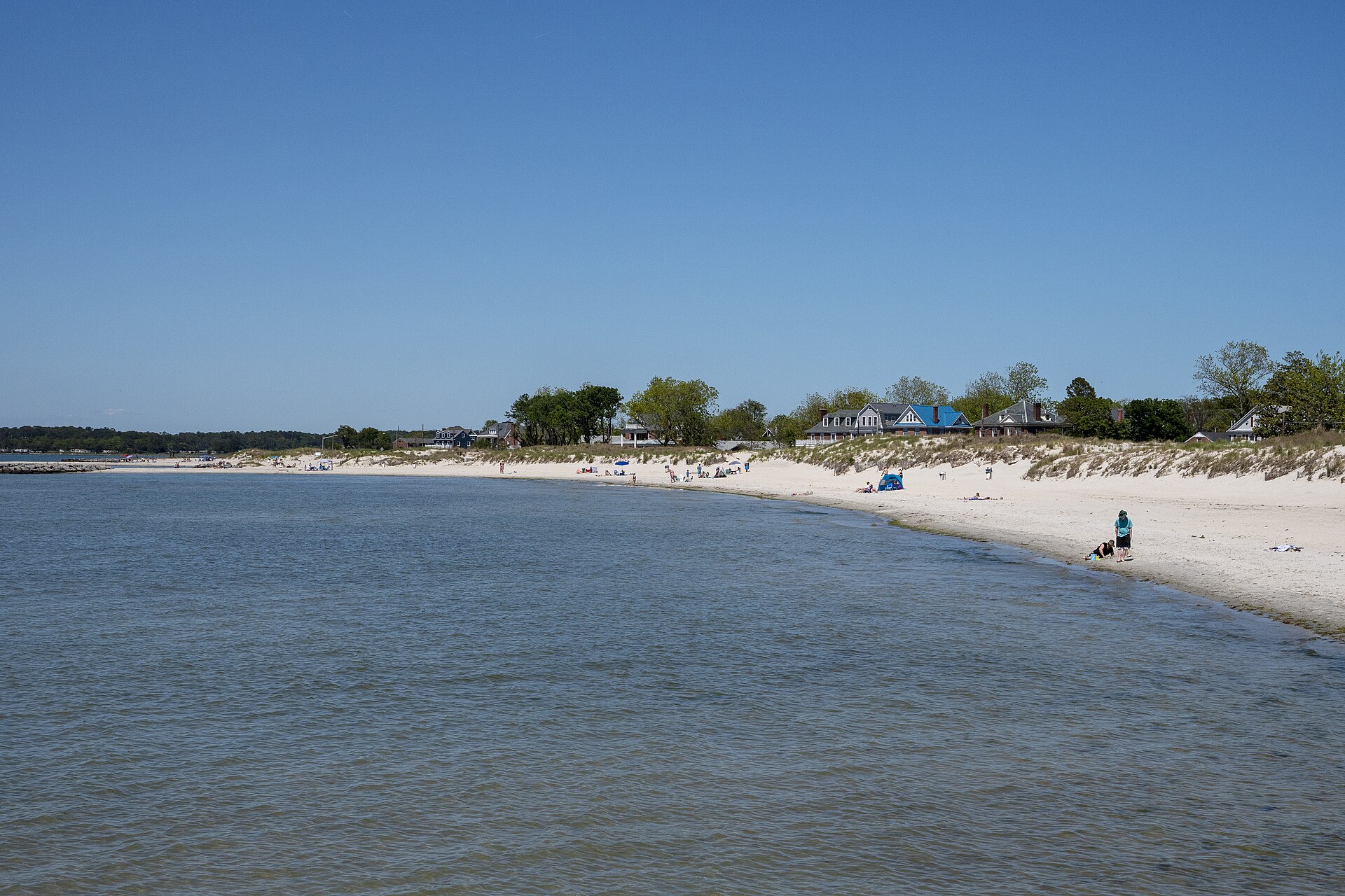 A sandy beach on the Chesapeake Bay at Cape Charles, Virginia.