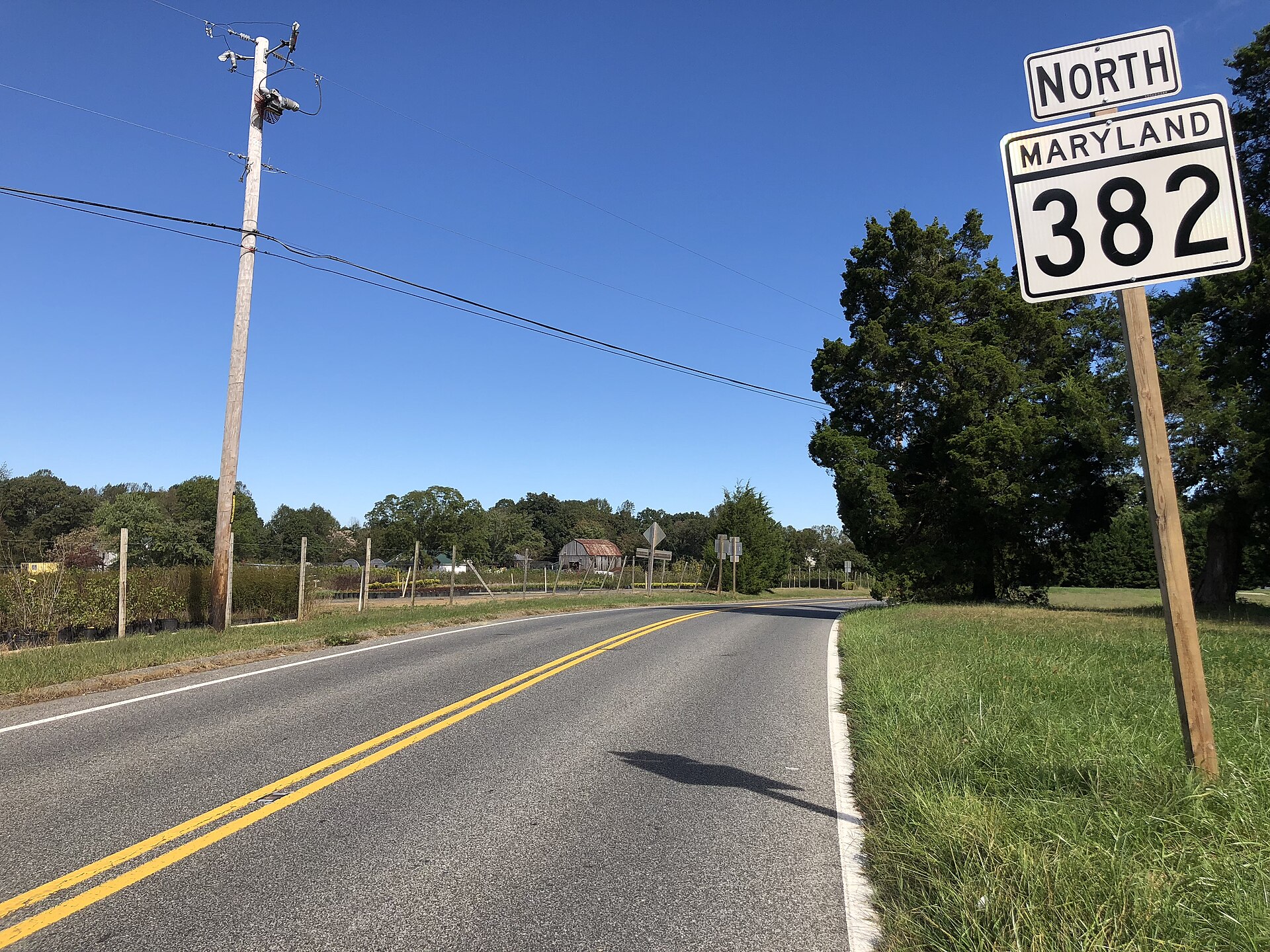 Croom Road (Route 382) in Baden, Maryland