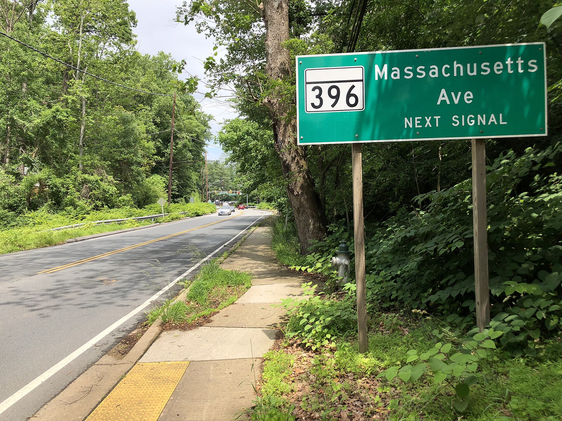 A street sign for Massachusetts Avenue in Brookmont, Maryland.