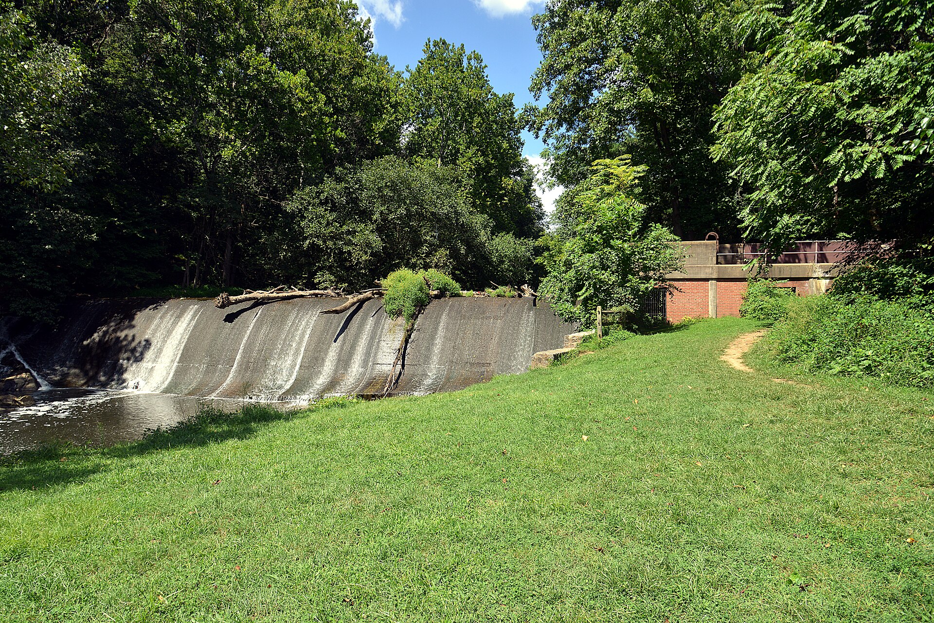The Burnt Mills Dam on the Northwest Branch in Burnt Mills West Park, Maryland.