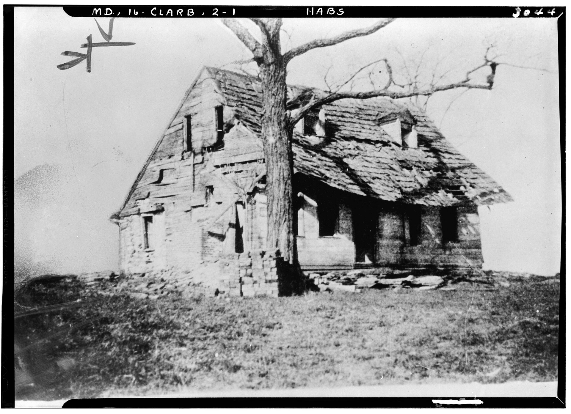 A historic photo of Dowden’s Ordinary in Clarksburg, Maryland.