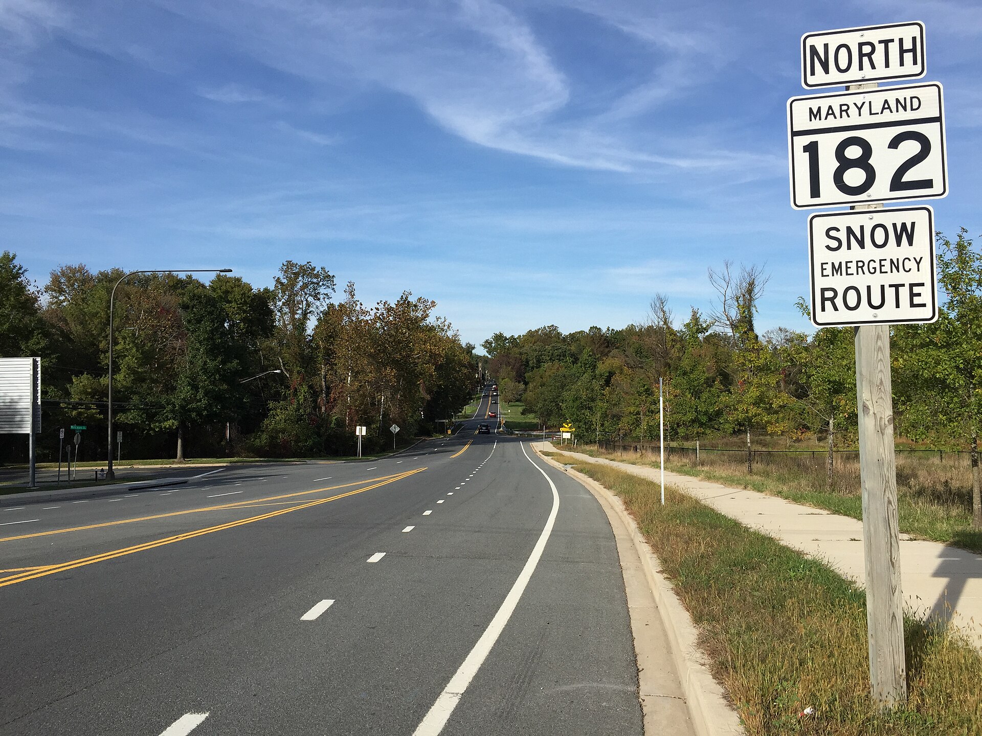 Layhill Road (MD 182) in the Layhill area of Montgomery County, Maryland.