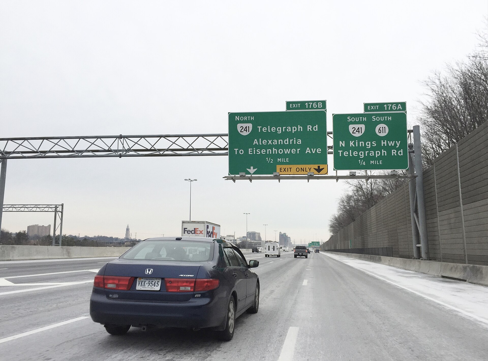 Interstate 95 and the Capital Beltway at Exit 176A in Rose Hill, Virginia