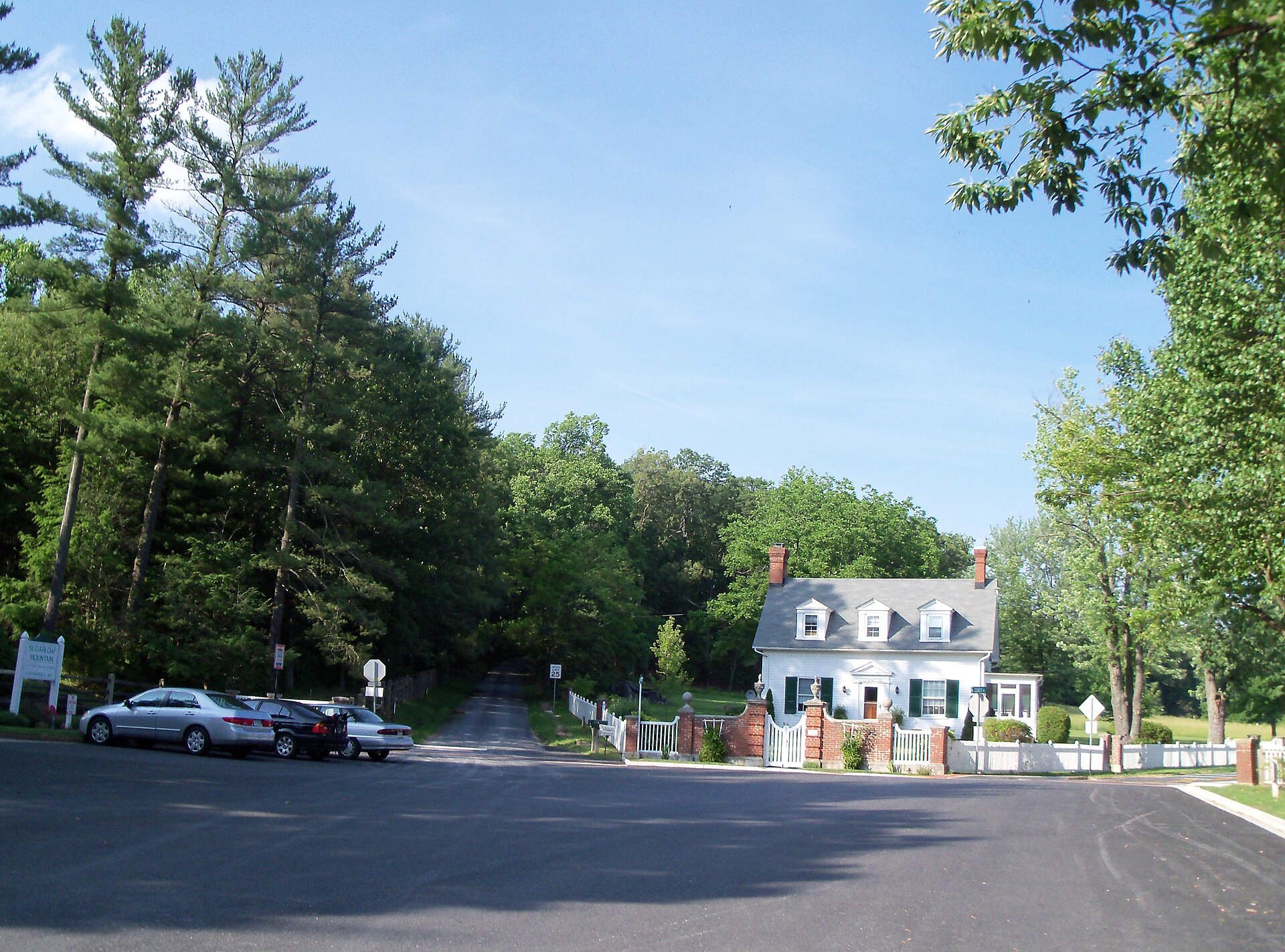 The entrance to Sugarloaf Mountain Reservation near Urbana, Maryland