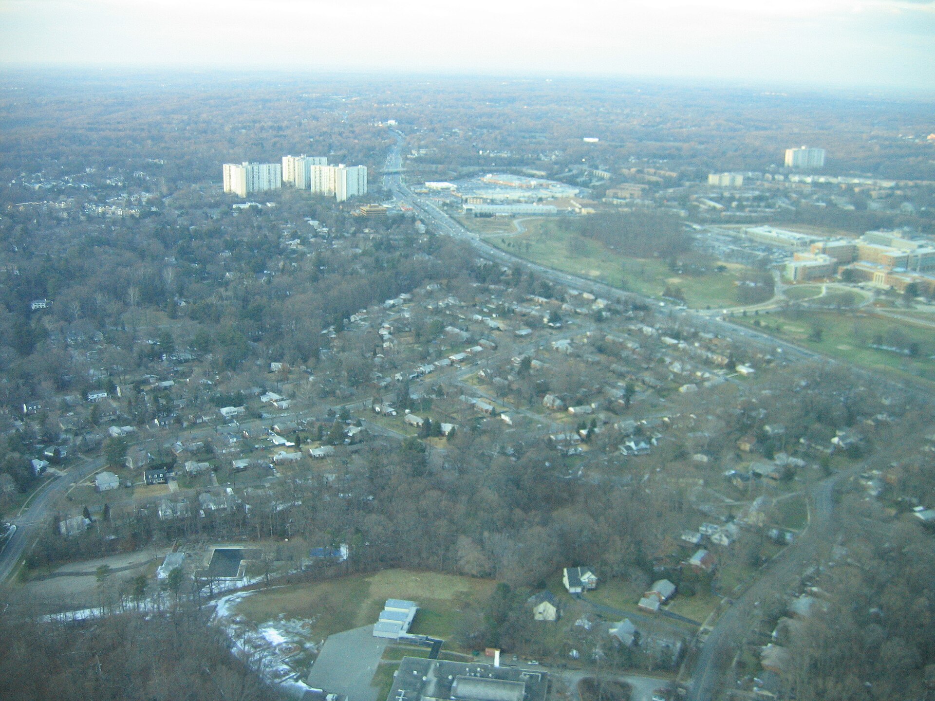 Aerial view of White Oak, Maryland, along MD 650
