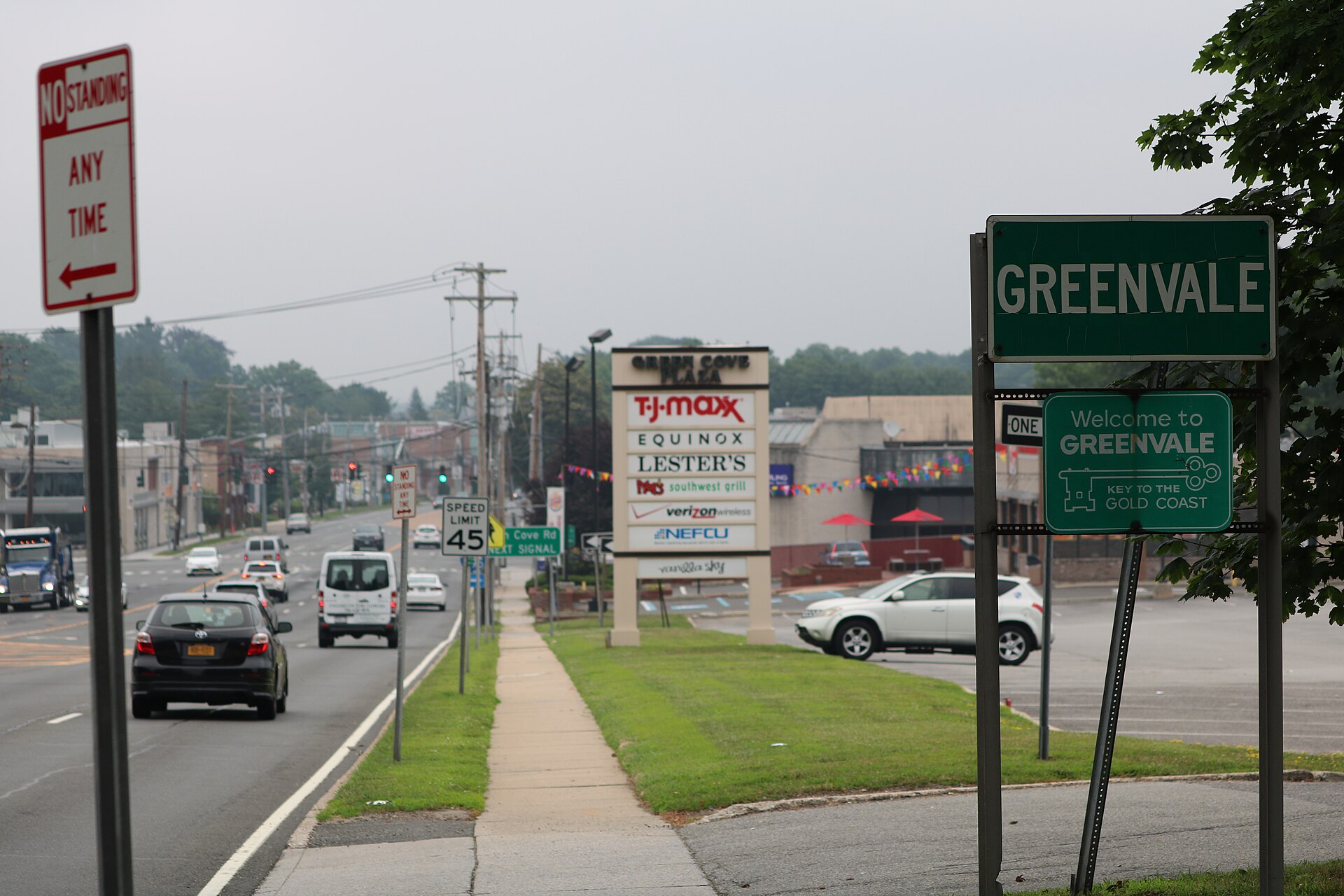 Greenvale welcome sign at the hamlet entrance