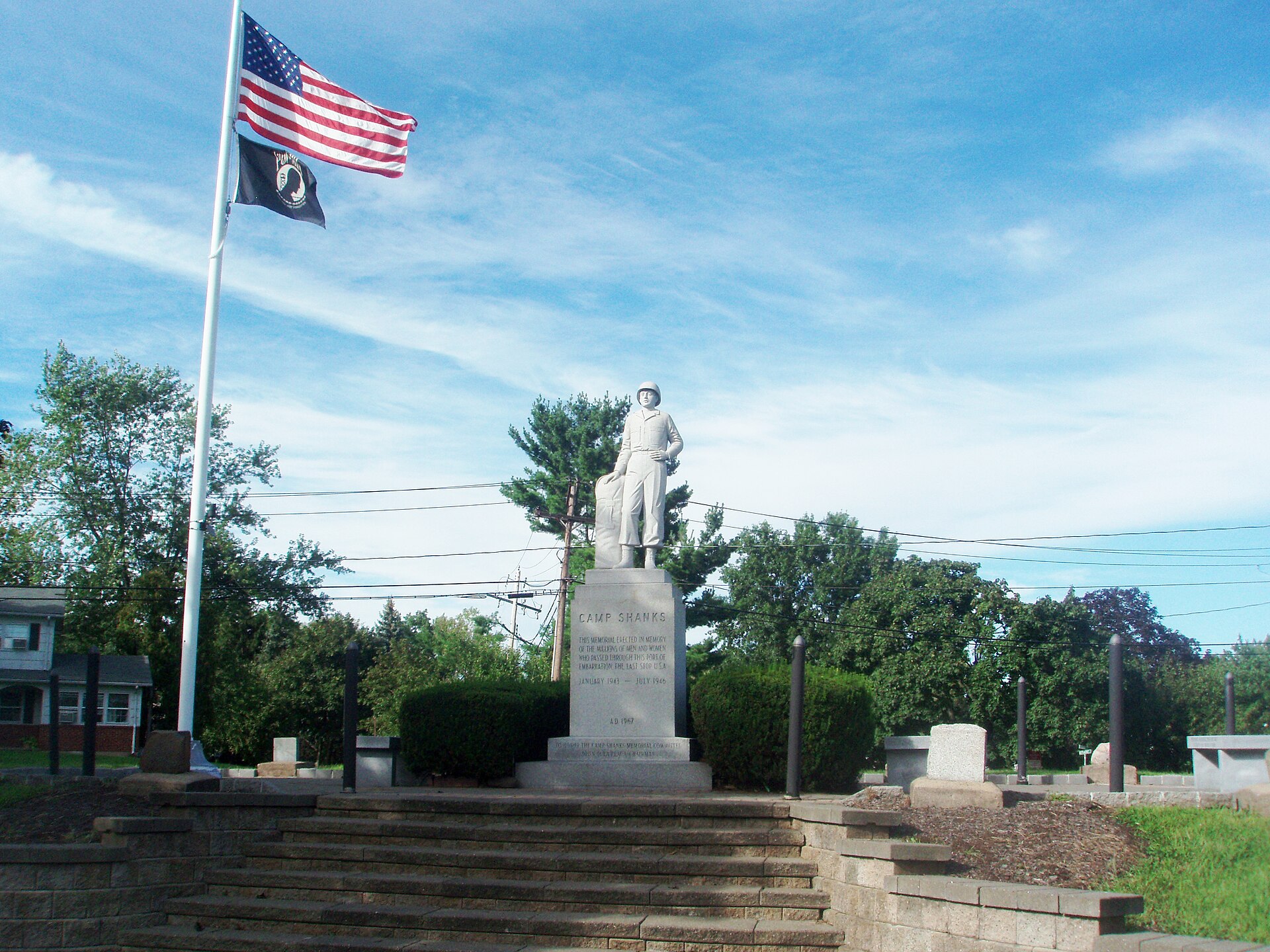 The Camp Shanks Memorial statue honoring the WWII embarkation camp in Orangeburg, New York