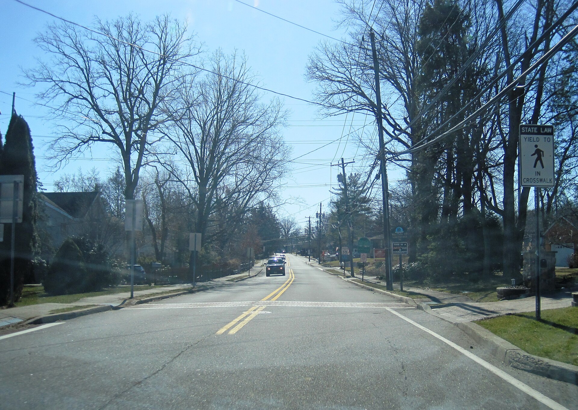 Main Street in Tappan, New York, looking south toward the New Jersey state line.