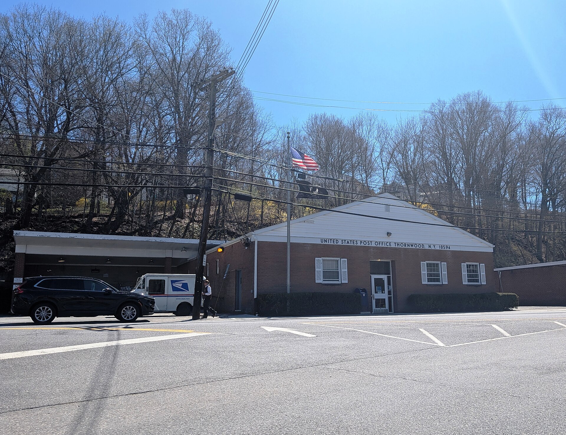 The United States Post Office building in Thornwood, New York