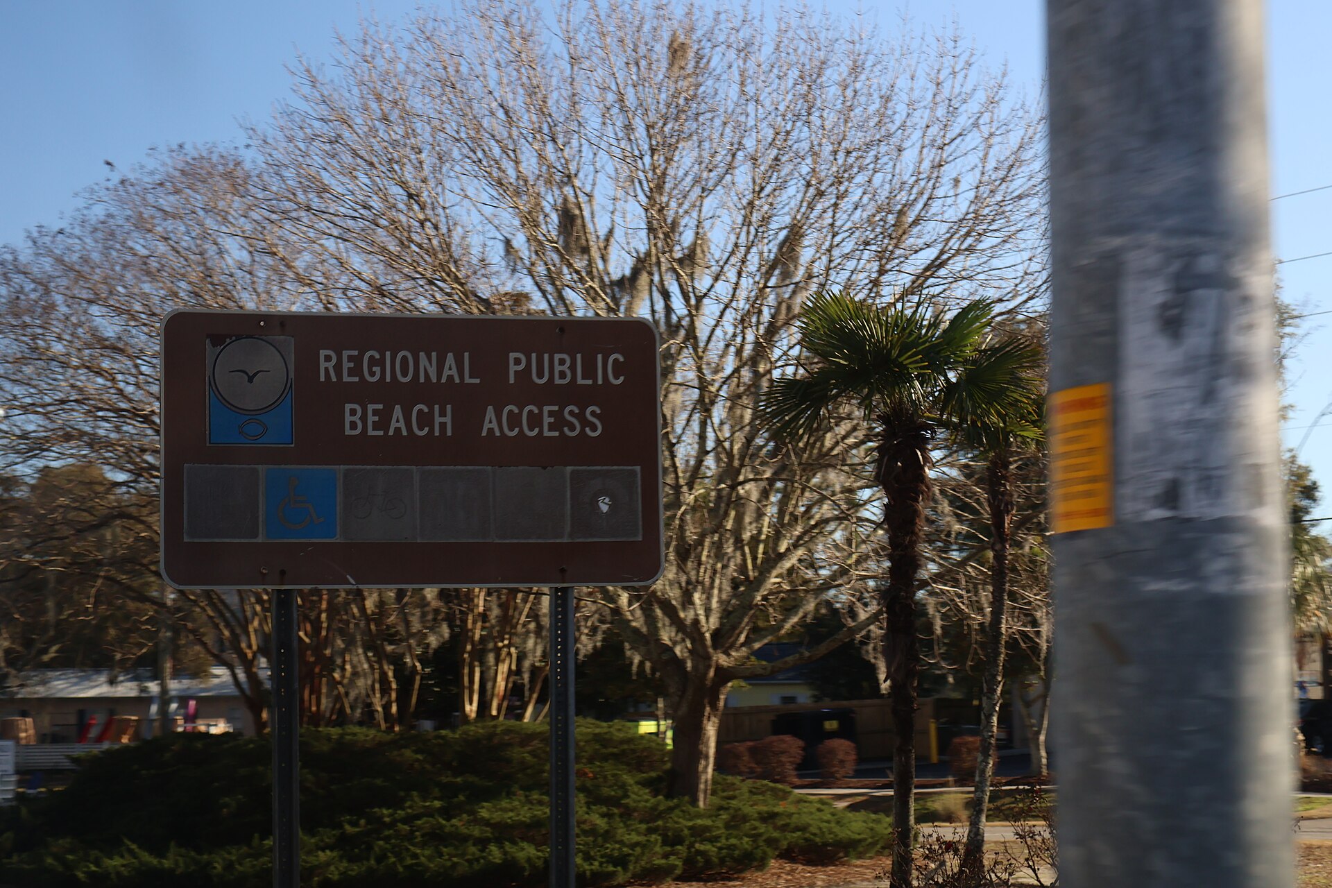 A beach access sign at Wrightsville Beach.