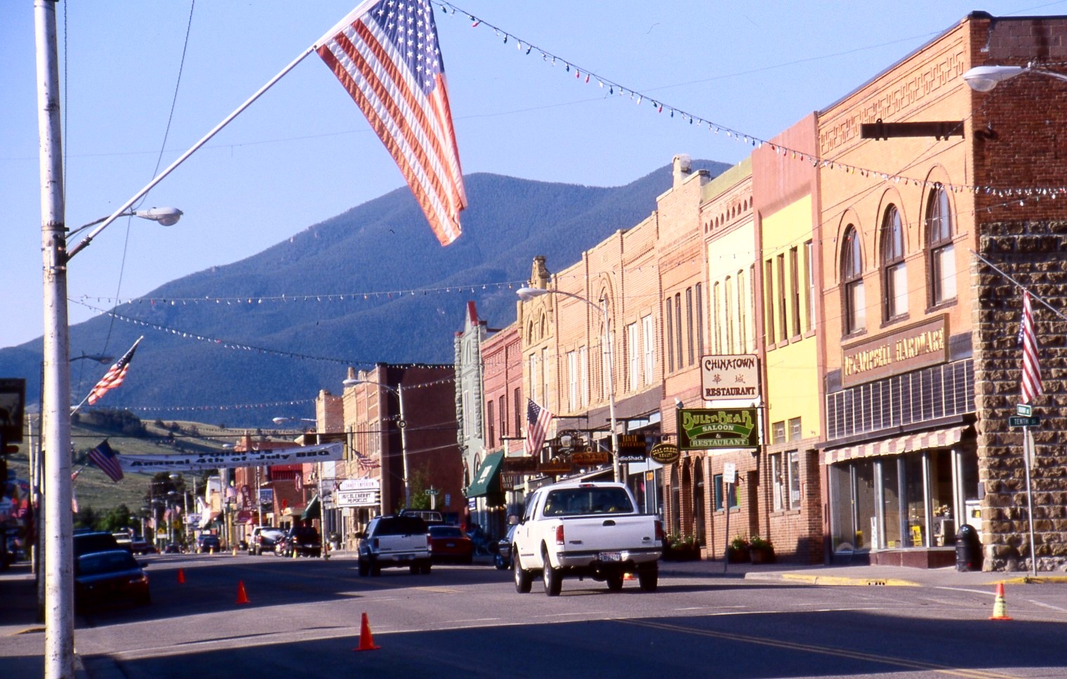 Historic storefronts along Main Street in Red Lodge.