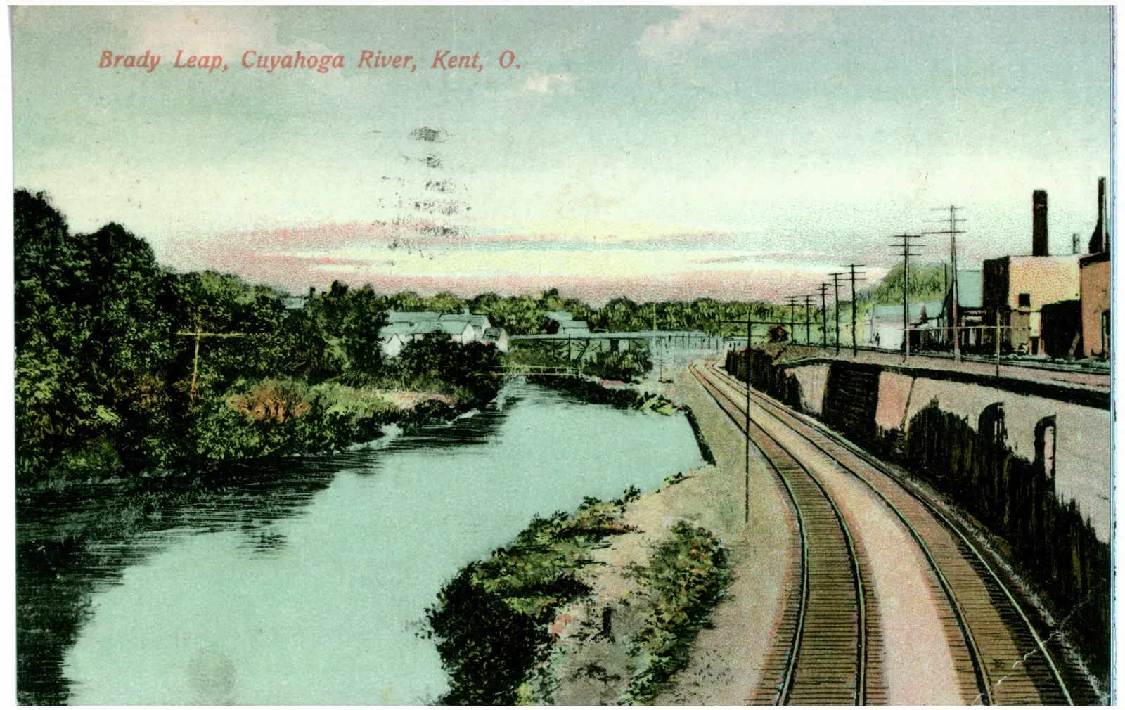 A view of the Cuyahoga River where Captain Samuel Brady reportedly jumped 21 feet across the river to avoid a band of Indians in 1780.
