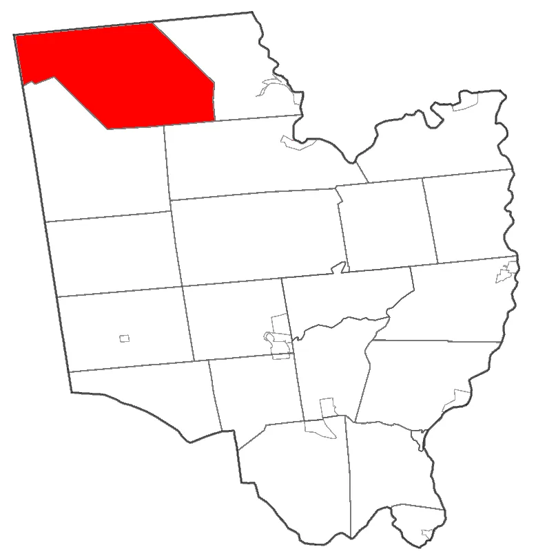 Locator map of the town of Day in Saratoga County