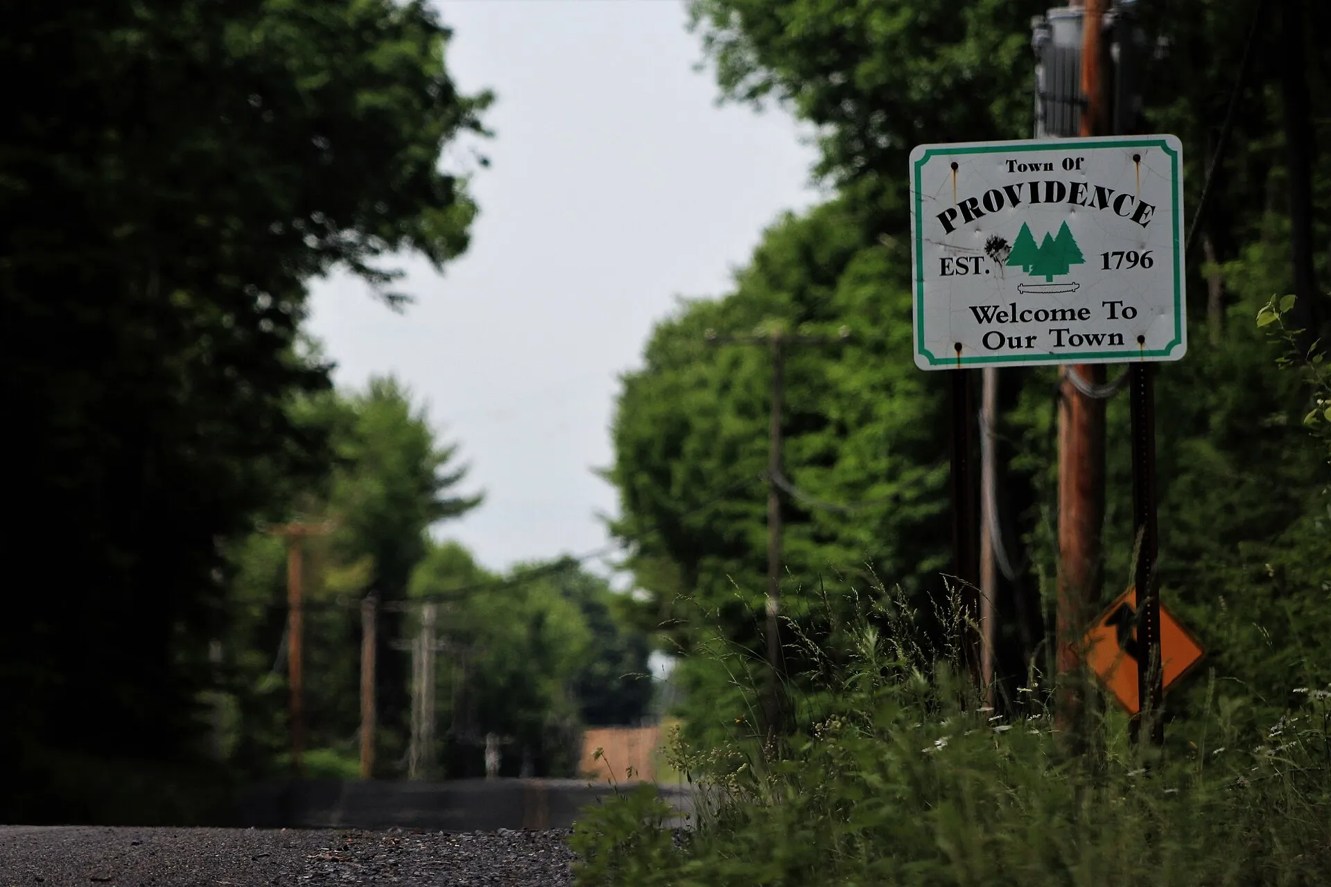 Welcome sign for the town of Providence