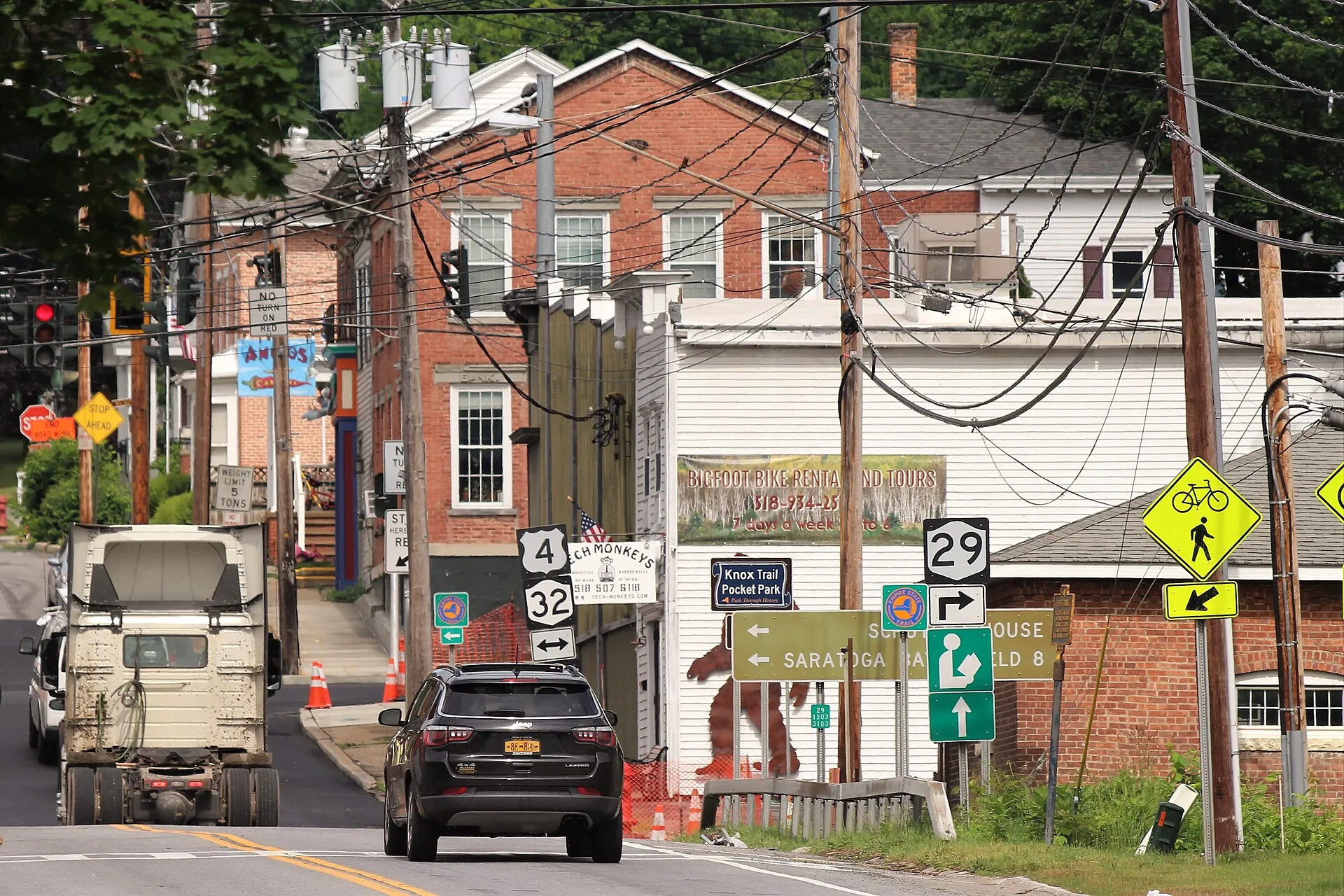 The corner of Broad Street and Ferry Street in the village of Schuylerville