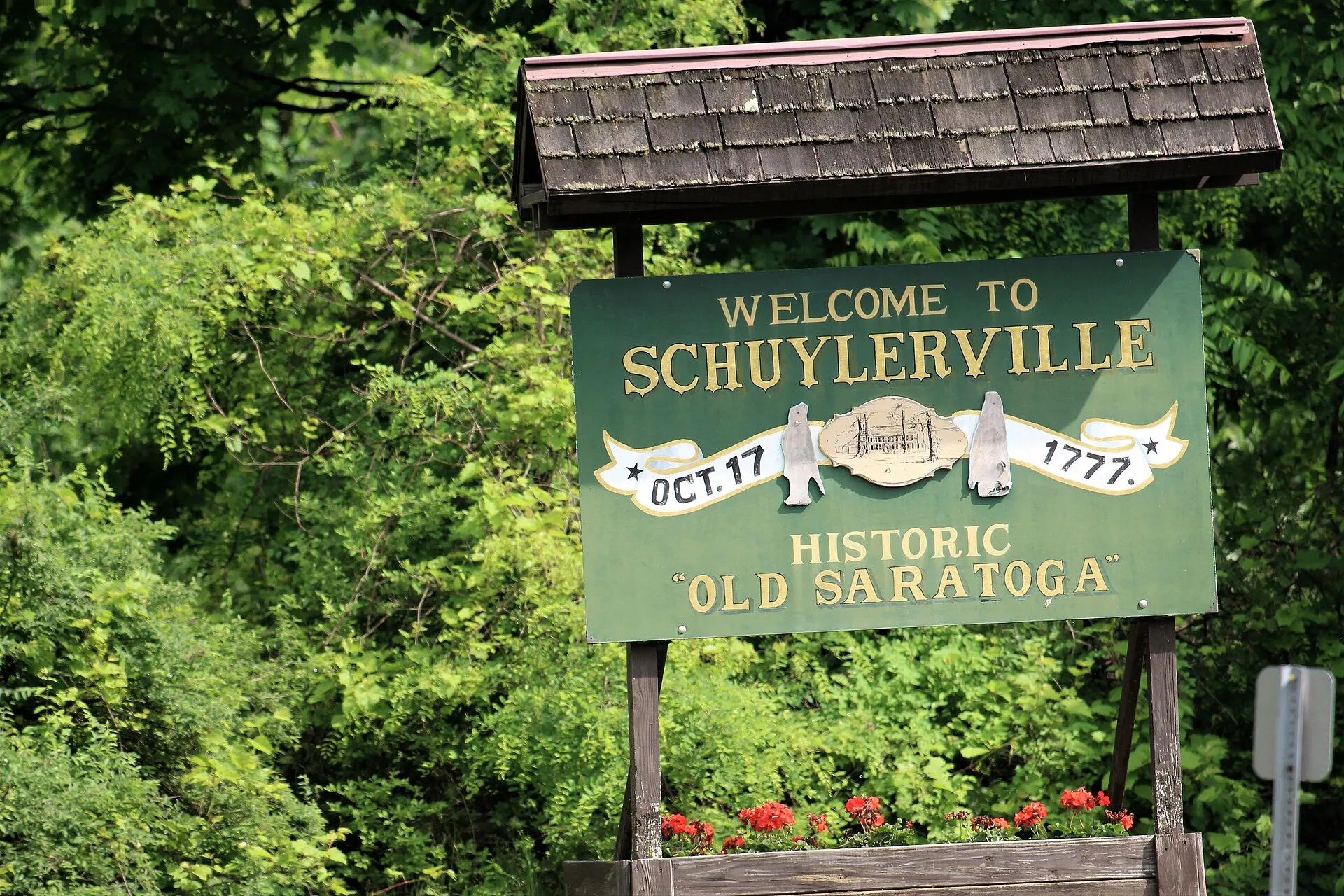Welcome sign for the village of Schuylerville