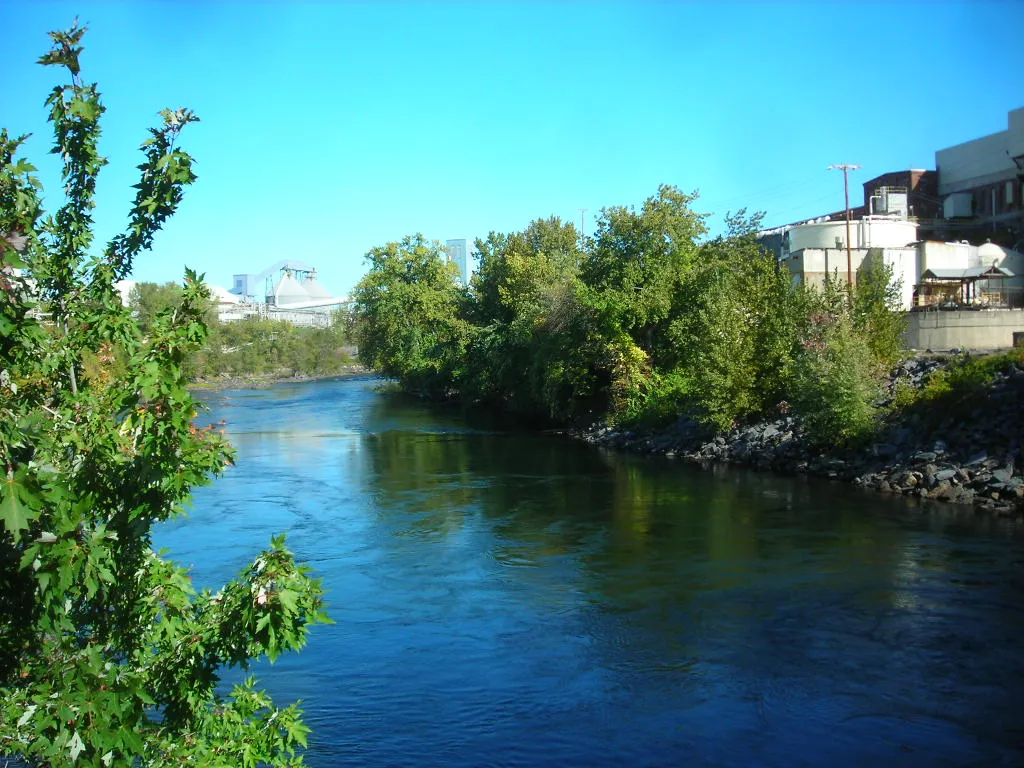 The Hudson River running through South Glens Falls