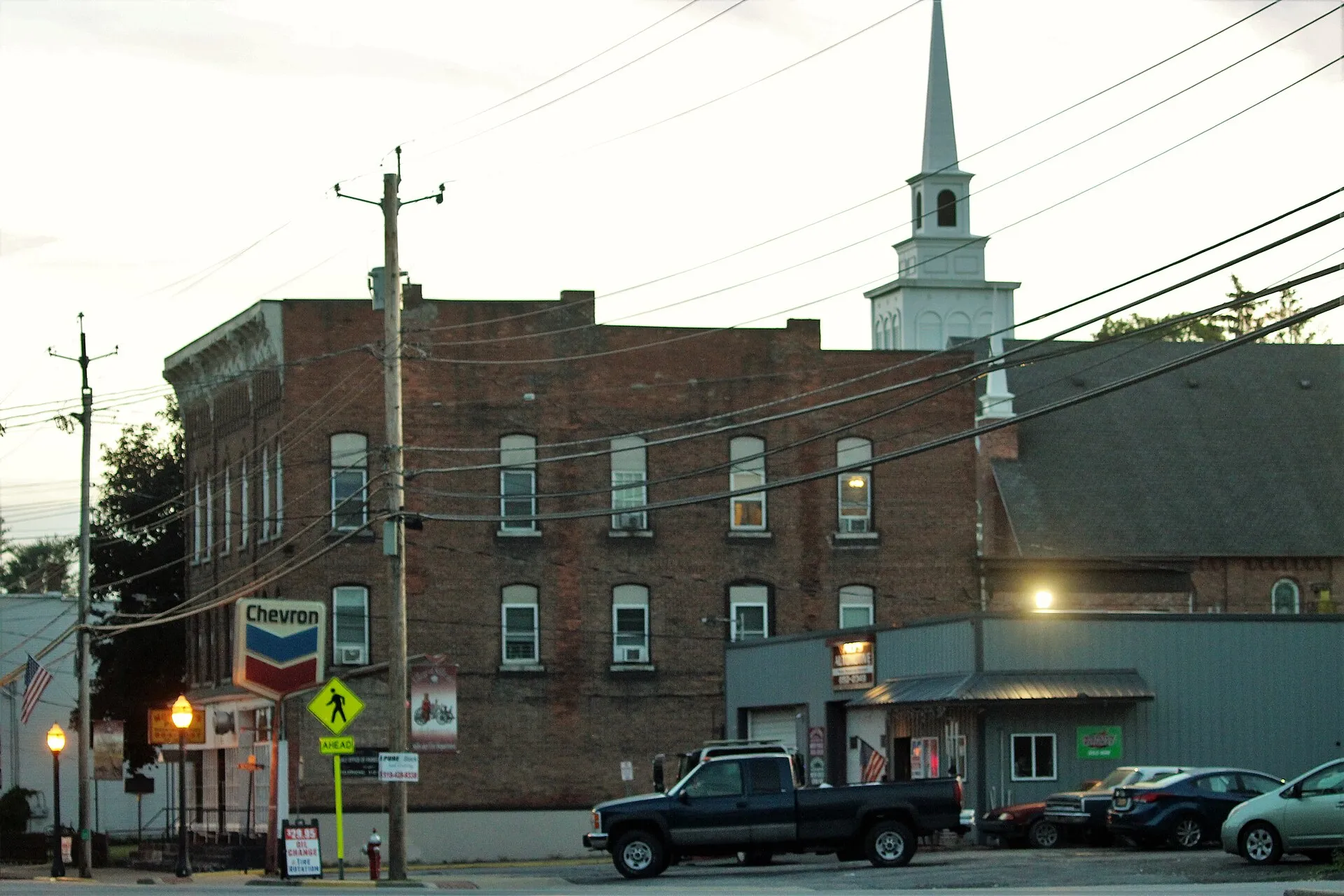 The intersection of School Street and Hudson Avenue in the village of Stillwater