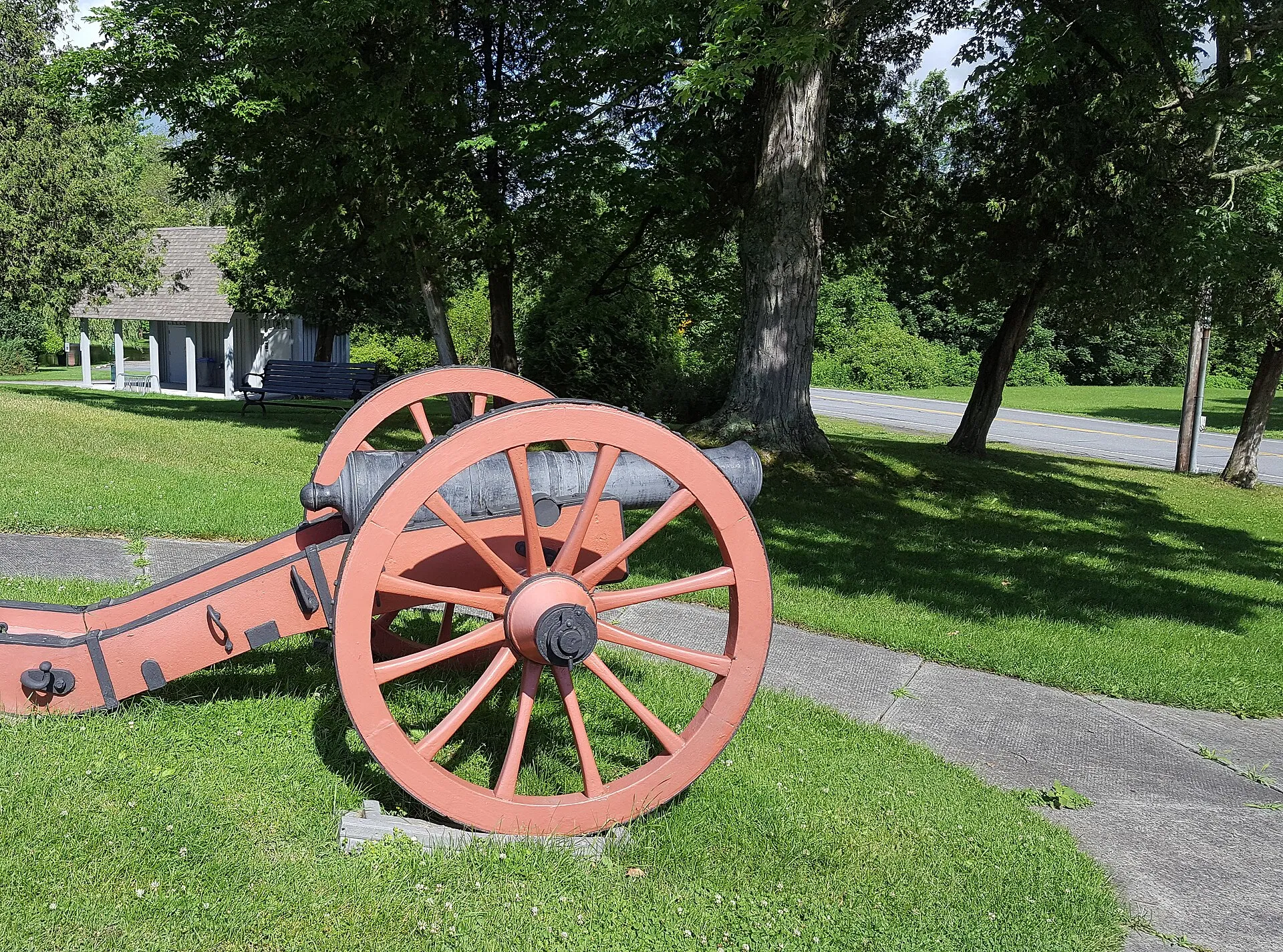 The Saratoga Monument obelisk, built in the village of Victory to commemorate the Battles of Saratoga