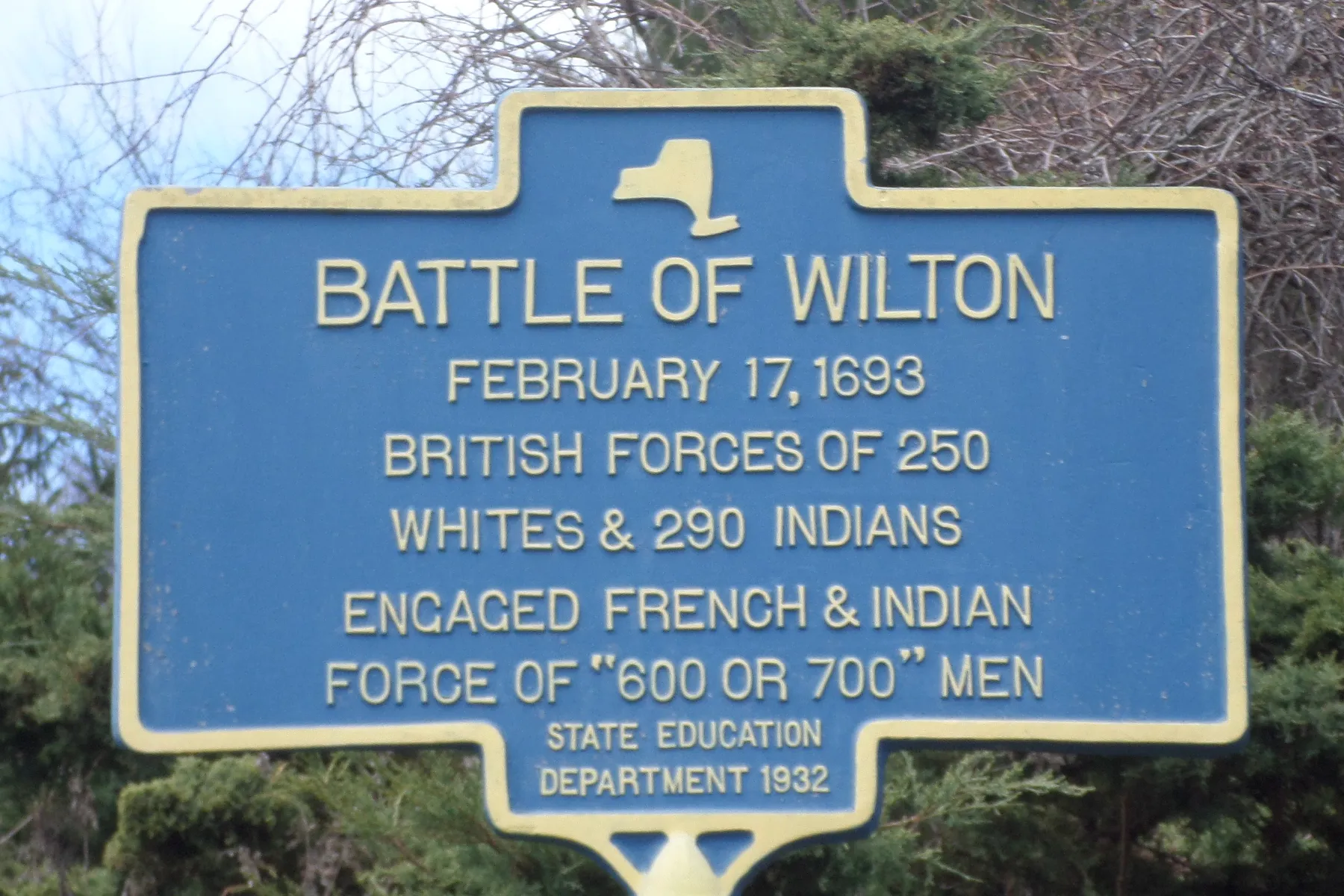 New York State historic marker: Battle of Wilton; Parkhurst Road, Wilton NY